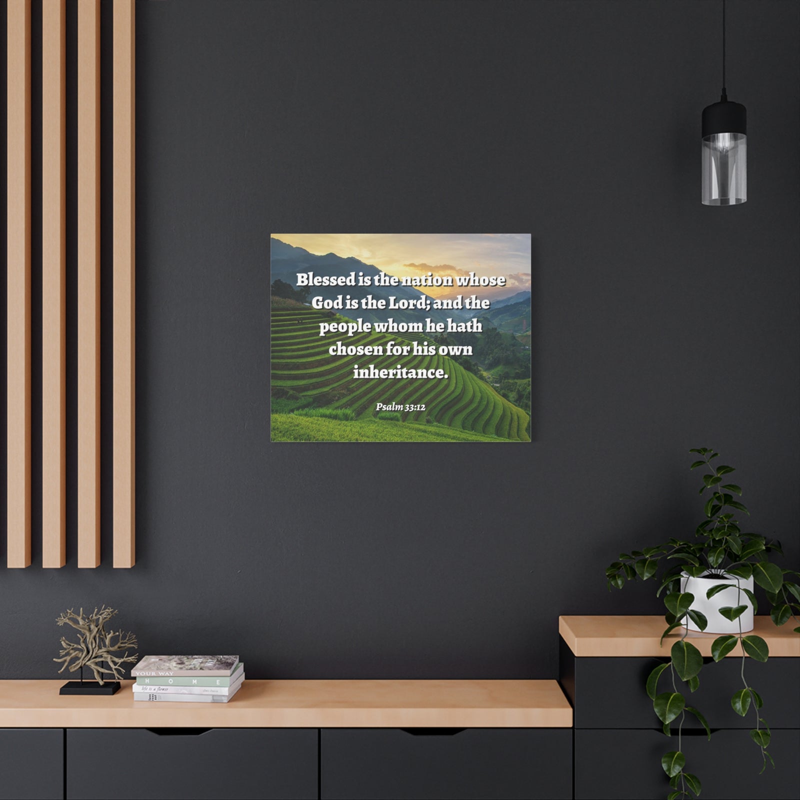 Scripture Walls Blessed Is The Nation Psalm 33:12 Bible Verse Canvas Christian Wall Art Ready to Hang-Express Your Love Gifts