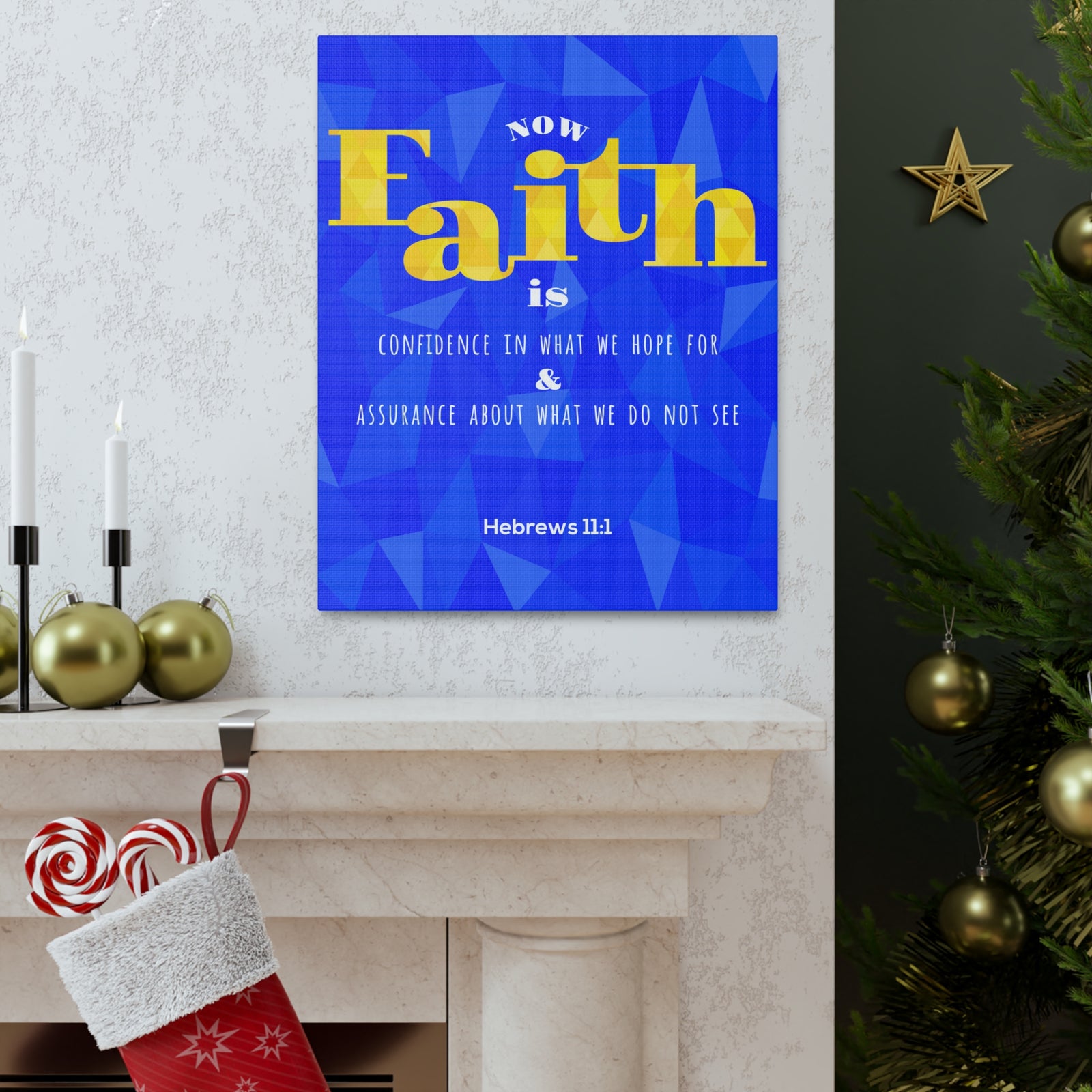 Scripture Canvas Now Faith Is Confidence Hebrews 11:1 Christian Wall Art Bible Verse Print Ready To Hang-Express Your Love Gifts