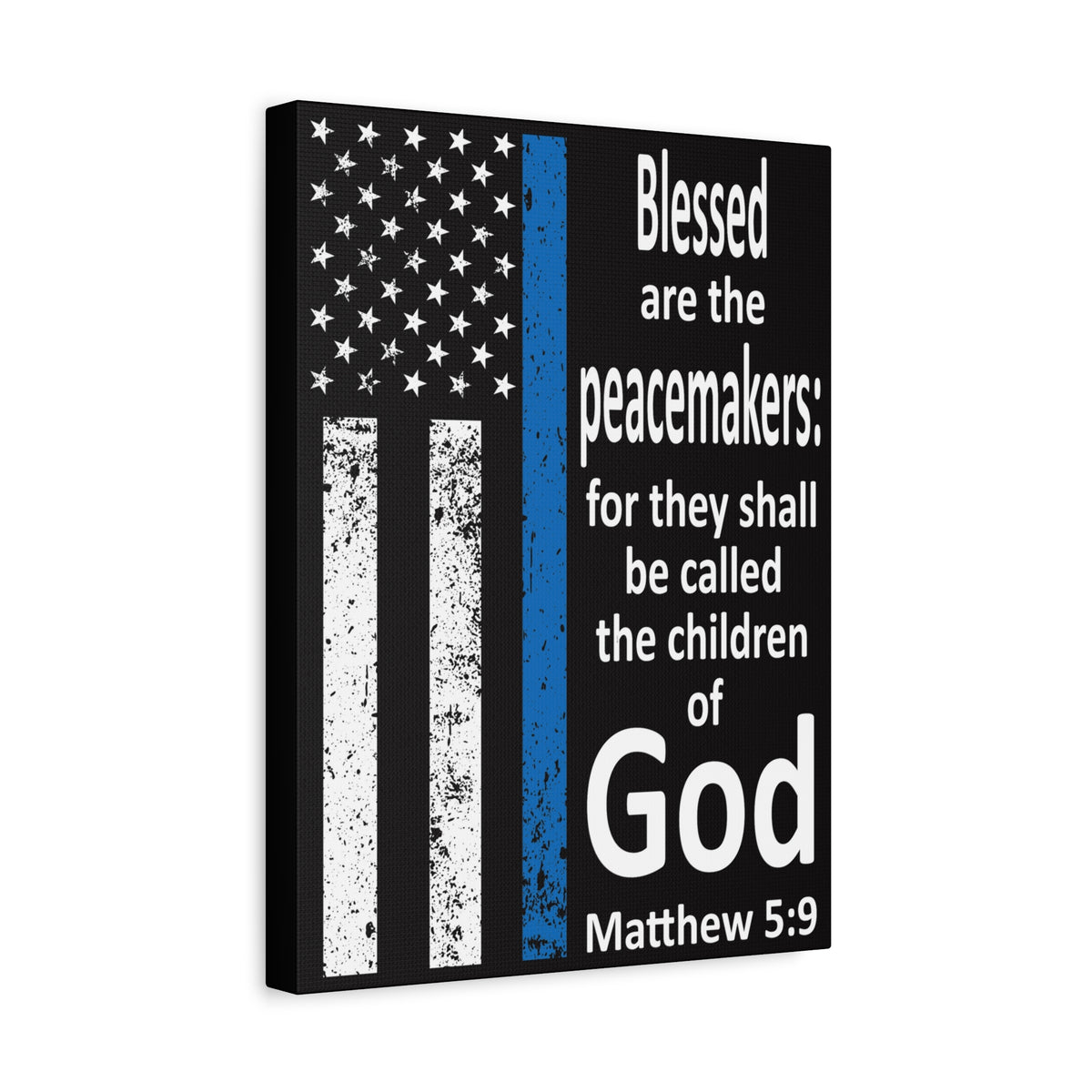 Scripture Walls Matthew 5:9 Police Officer Sign Bible Canvas Christian Wall Art Ready to Hang Unframed-Express Your Love Gifts