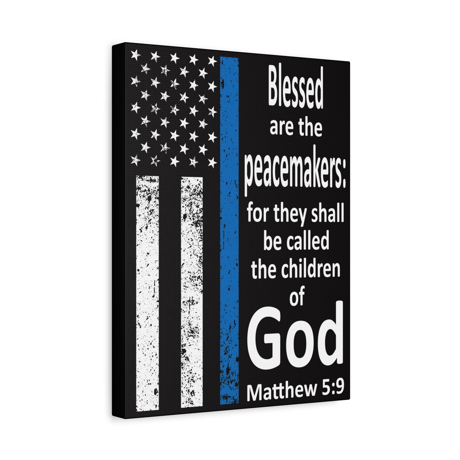 Scripture Walls Matthew 5:9 Police Officer Sign Bible Canvas Christian Wall Art Ready to Hang Unframed-Express Your Love Gifts