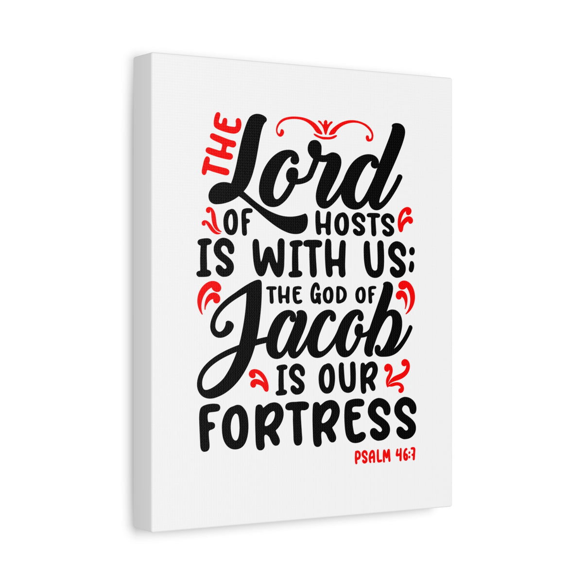 Scripture Canvas The Lord Of Hosts Psalm 46:7 Christian Wall Art Bible Verse Print Ready to Hang-Express Your Love Gifts