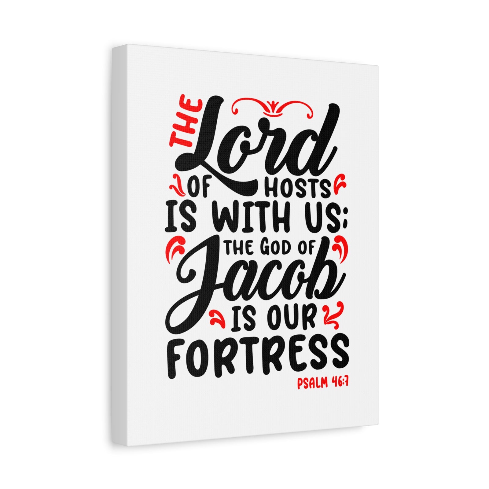 Scripture Canvas The Lord Of Hosts Psalm 46:7 Christian Wall Art Bible Verse Print Ready to Hang-Express Your Love Gifts