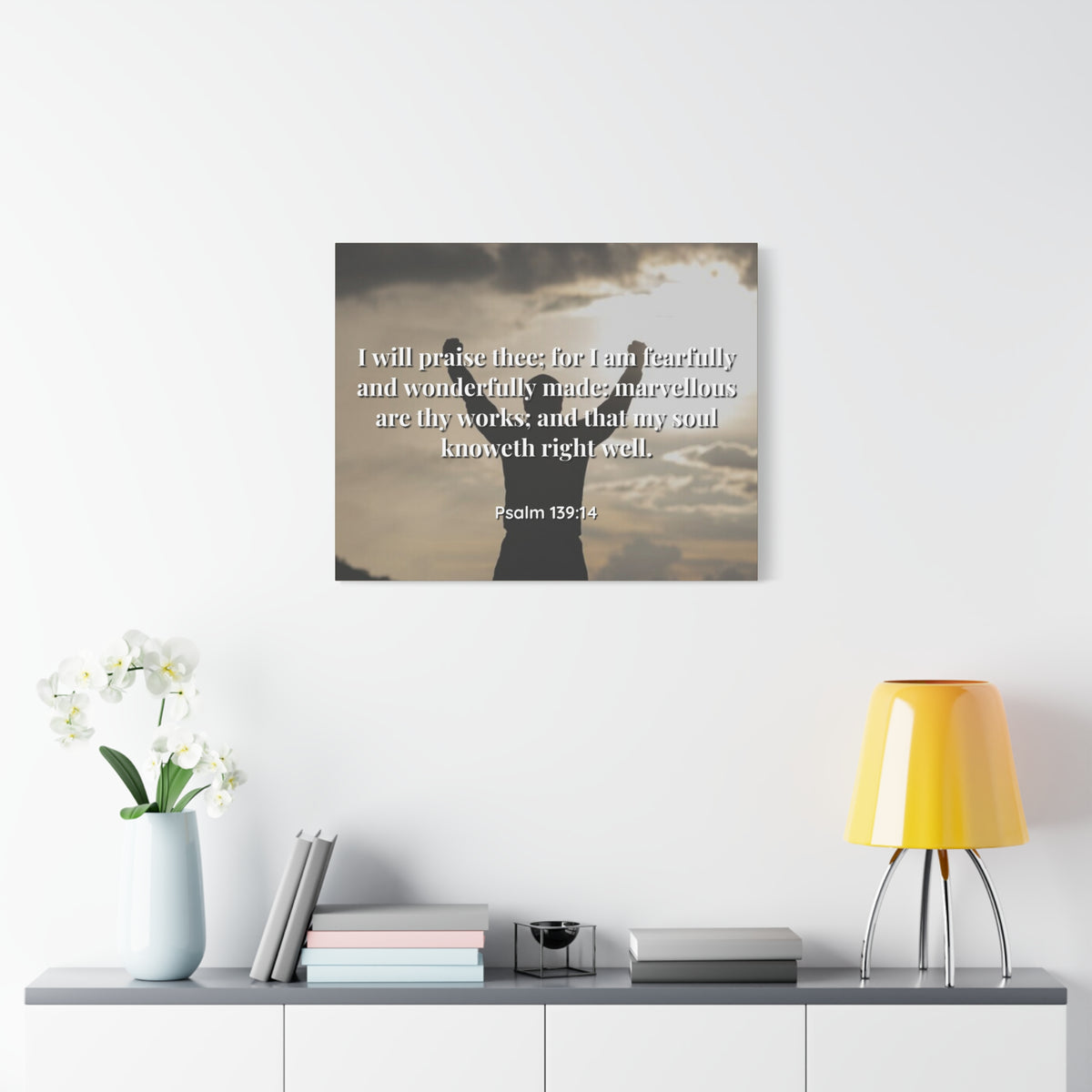 Scripture Canvas Marvellous Psalms 139:14 Christian Wall Art Bible Verse Print Ready to Hang-Express Your Love Gifts