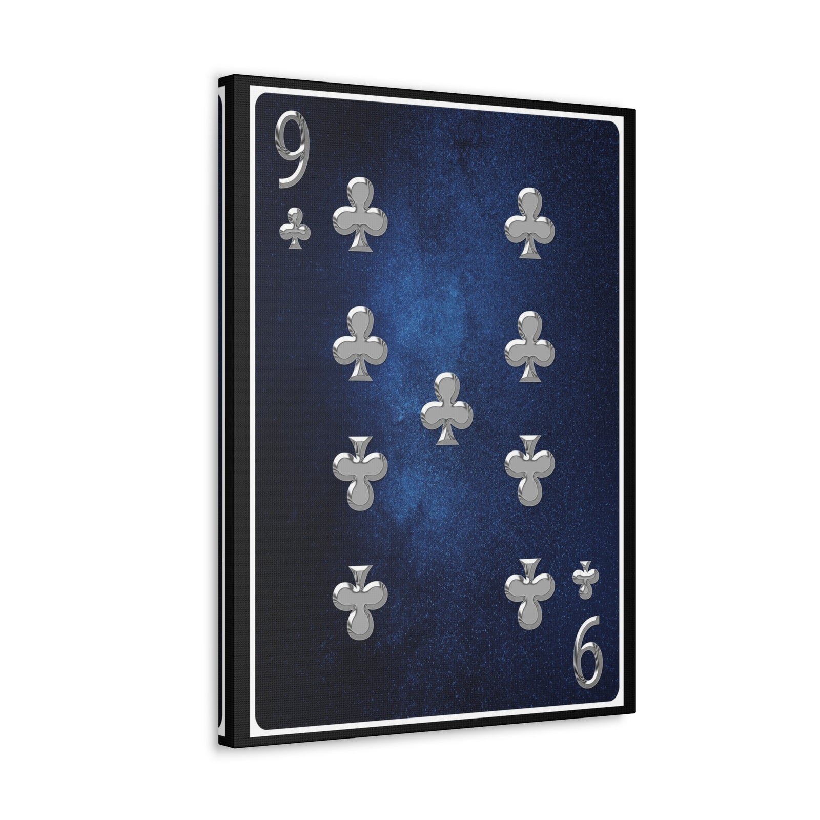 Nine Of Clubs Space Background Playing Card Canvas Wall Art for Home Decor Ready-to-Hang-Express Your Love Gifts