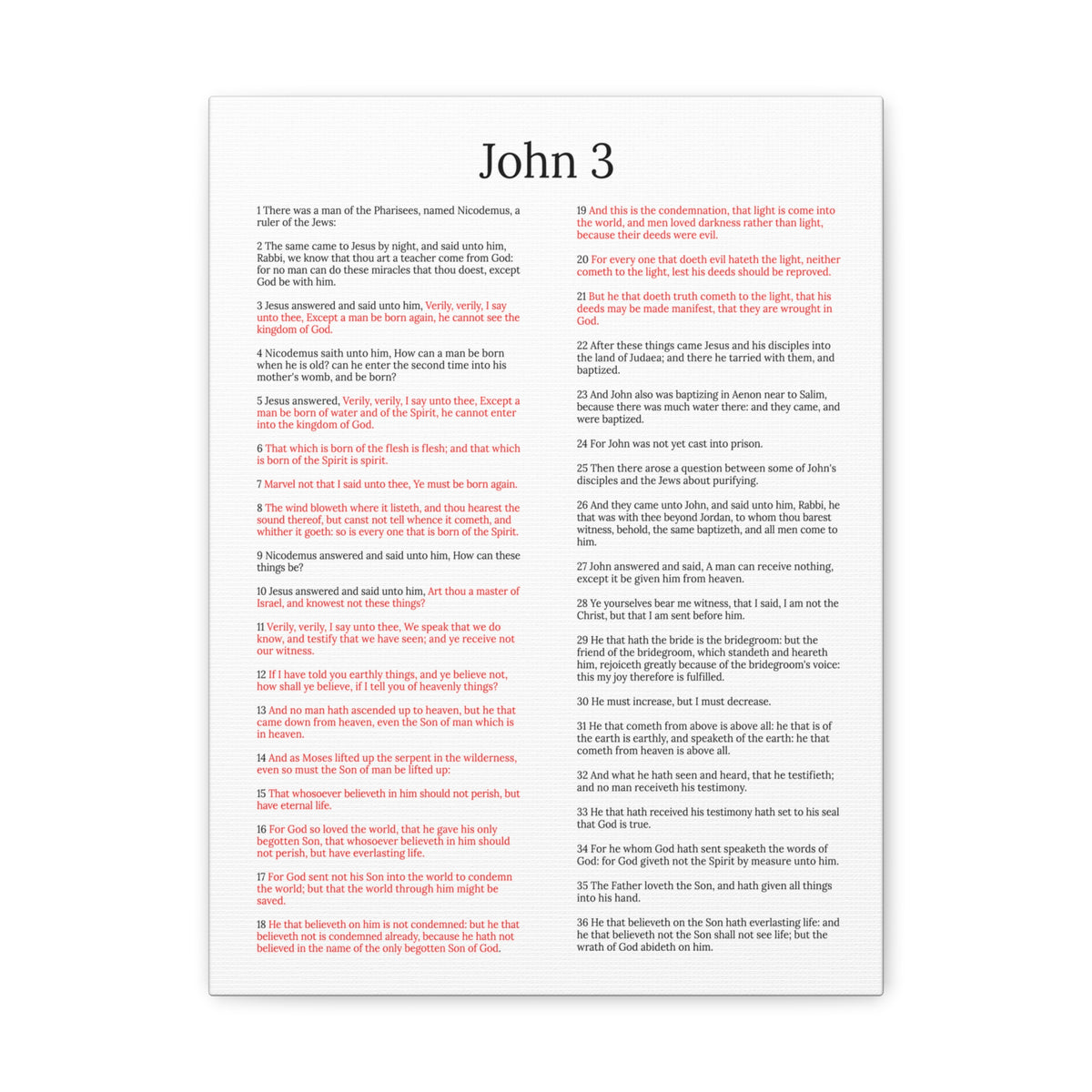 Scripture Walls John 3 Jesus and Nicodemus White Christian Wall Art Print Ready to Hang Unframed-Express Your Love Gifts