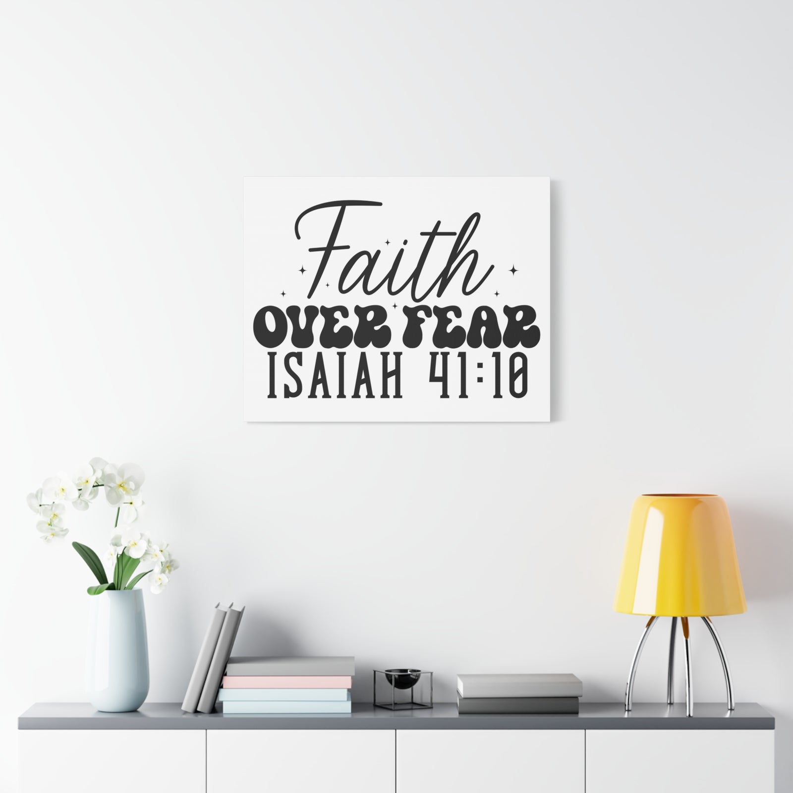 Scripture Walls Isaiah 41:10 Faith Over Fear Bible Verse Canvas Christian Wall Art Ready to Hang Unframed-Express Your Love Gifts