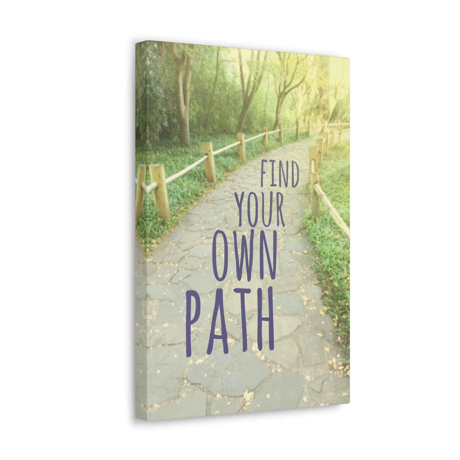 Inspirational Quote Canvas Find Your Own Path Motivational Print Ready to Hang Artwork-Express Your Love Gifts