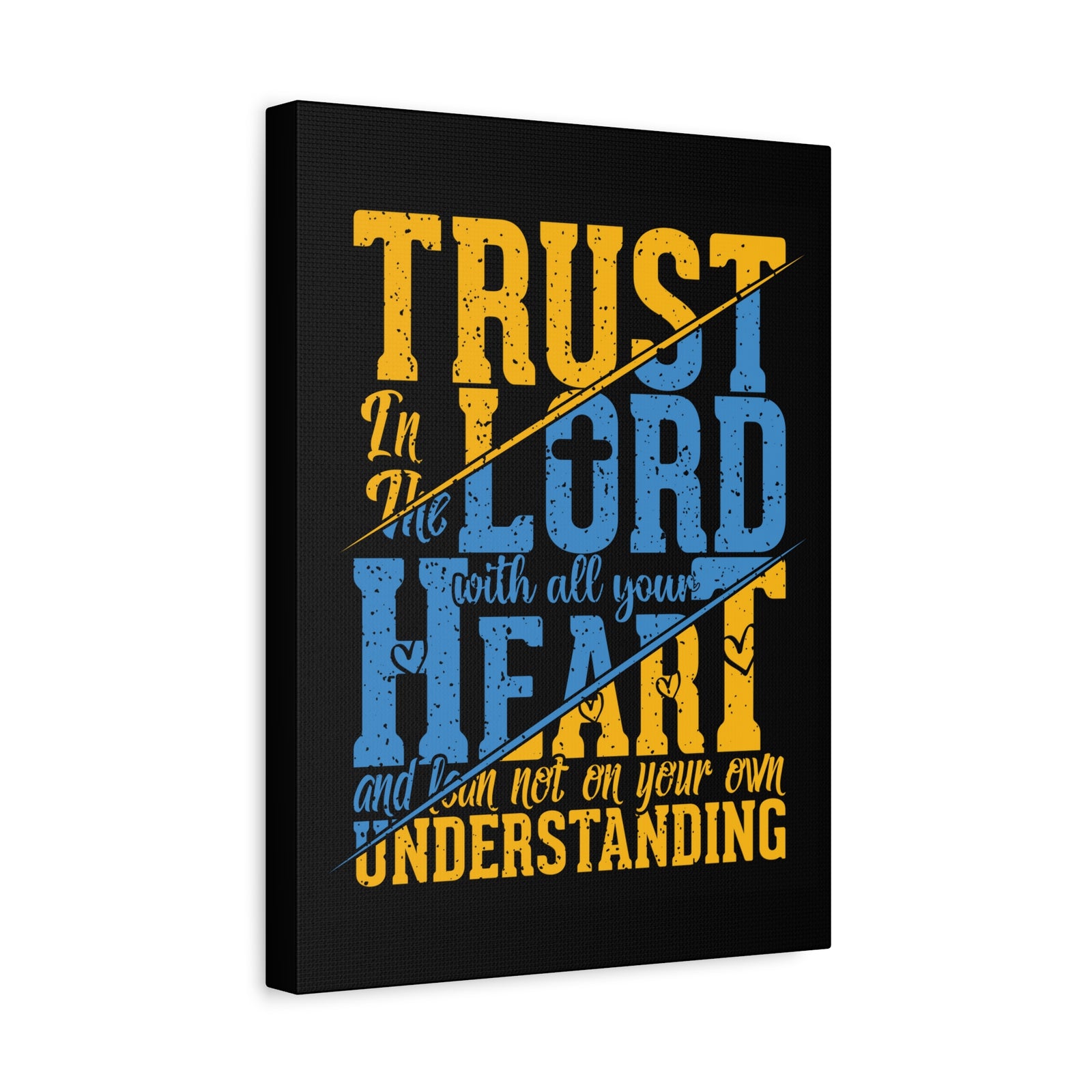 Scripture Canvas All Your Heart Psalm 23:4 Christian Wall Art Bible Verse Print Ready to Hang-Express Your Love Gifts