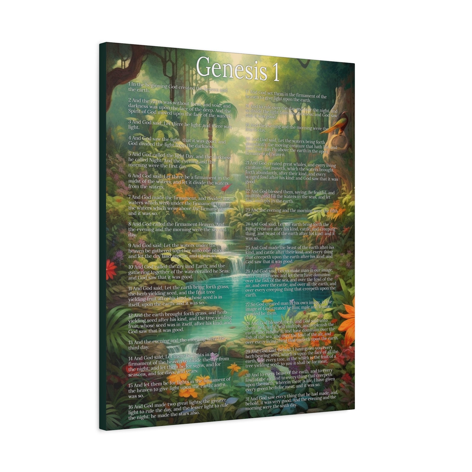 Scripture Walls Genesis 1 Chapter In the Beginning Christian Wall Art Print Ready to Hang Unframed-Express Your Love Gifts