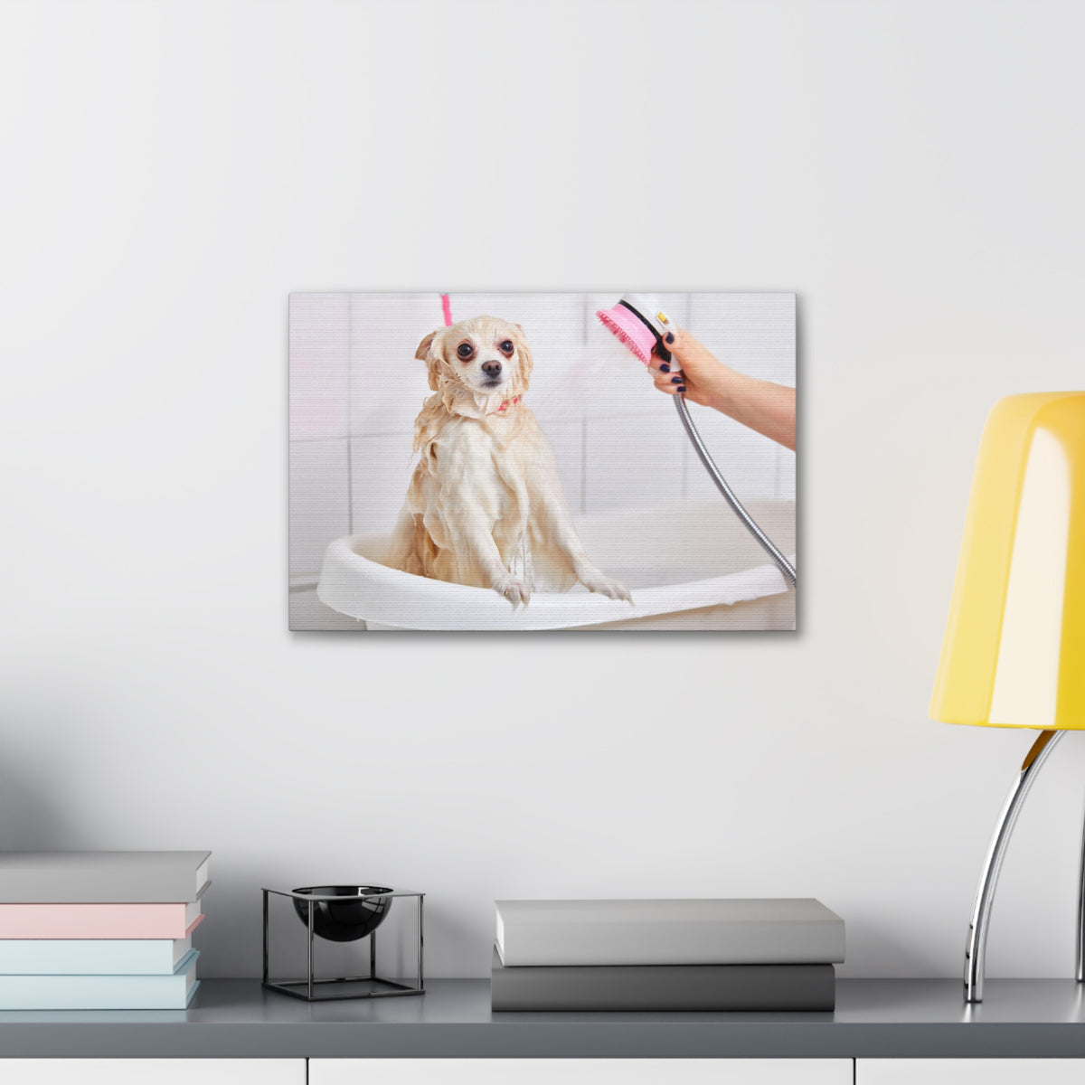 Cute Maltese Bath Canvas Wall Art for Home Decor Ready-to-Hang-Express Your Love Gifts