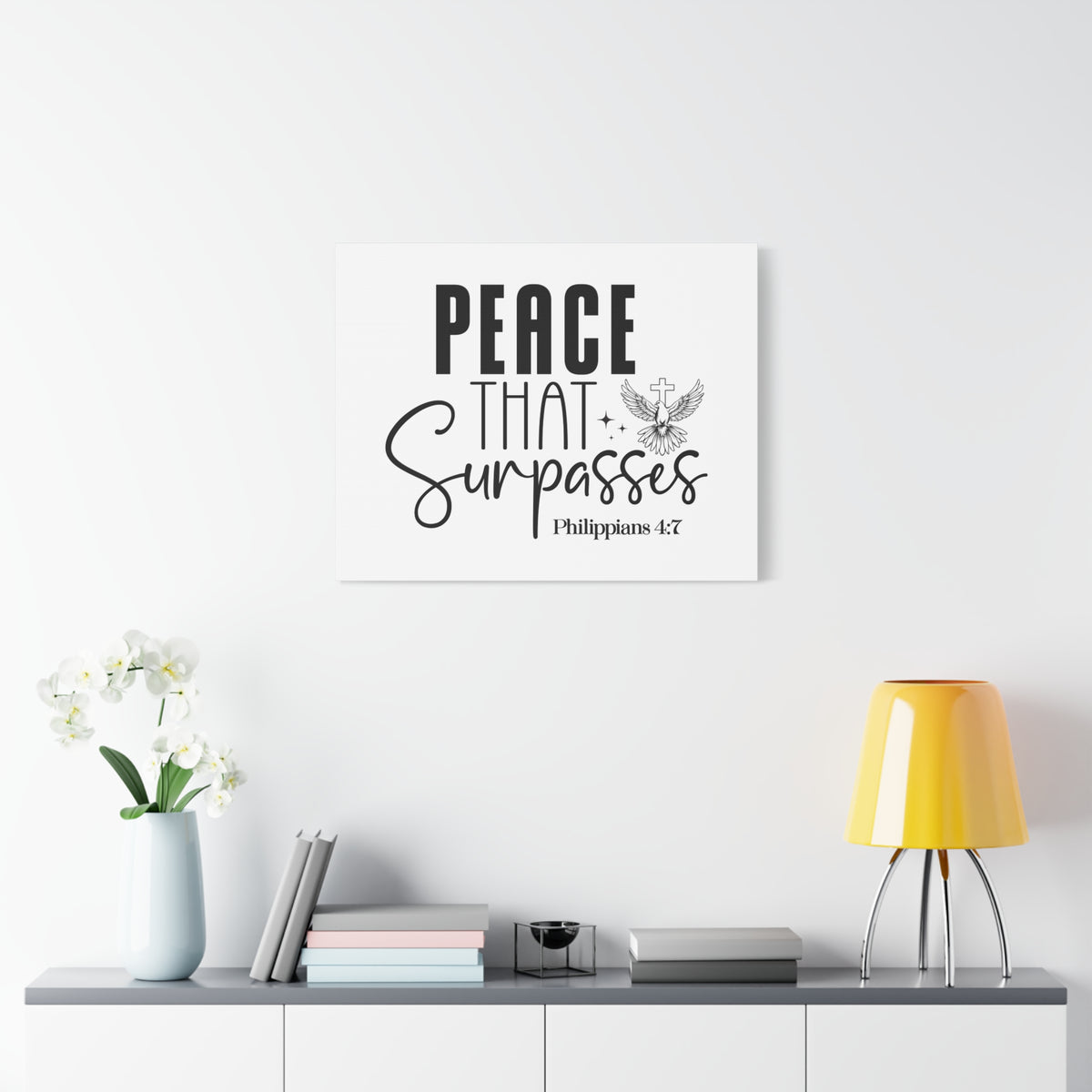 Scripture Walls Philippians 4:7 Peace That Surpasses Rubies Bible Verse Canvas Christian Wall Art Ready to Hang Unframed-Express Your Love Gifts