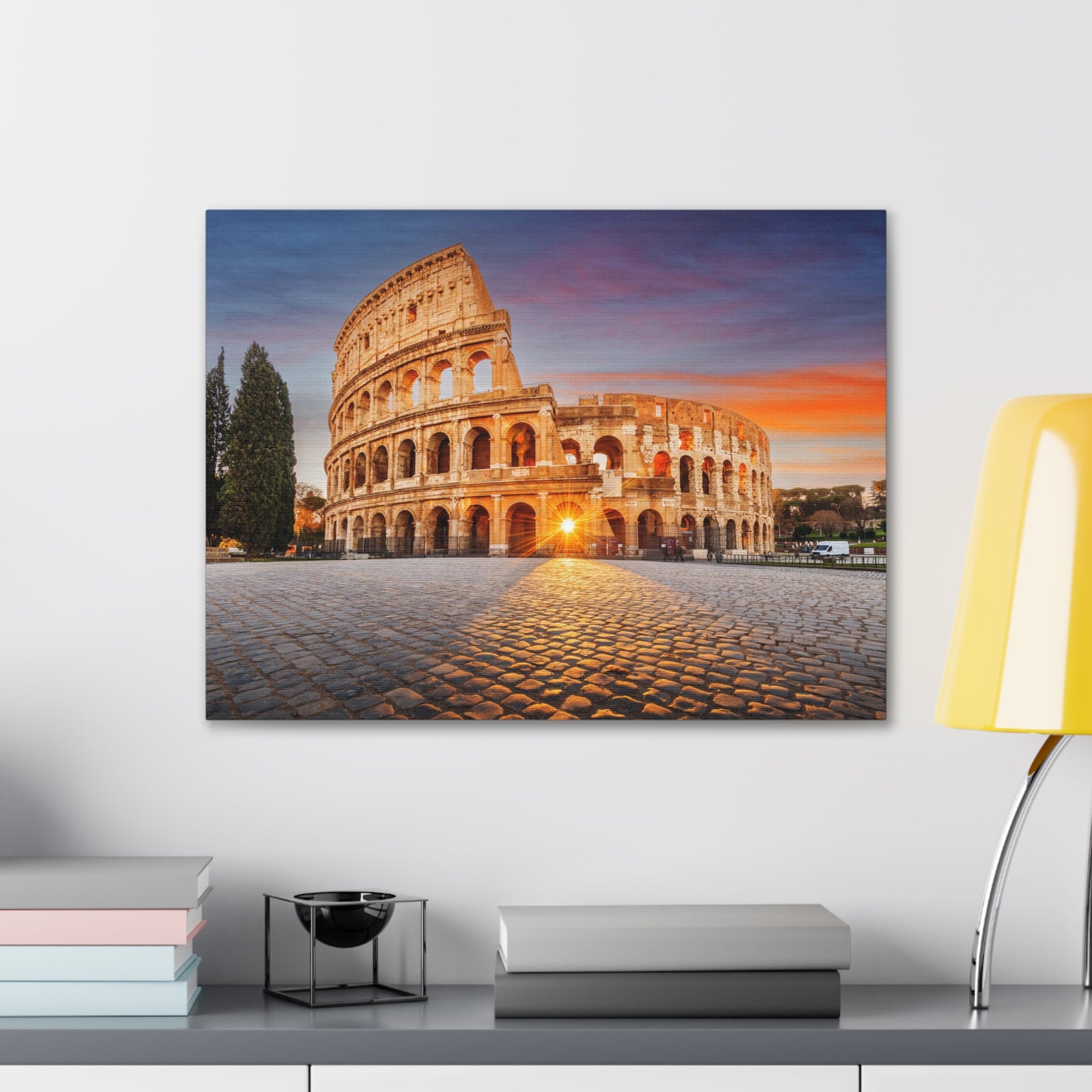 Colosseum in Rome Night Modern Multicolor Scenic Nature Photography Canvas Home Office Decor Ready to Hang-Express Your Love Gifts