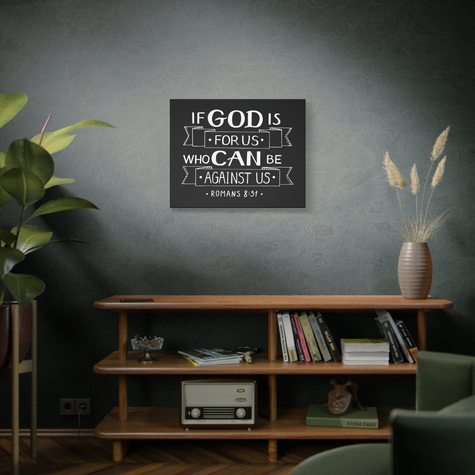 Scripture Canvas God For Us Matthew 6:33 Christian Wall Art Bible Verse Print Ready to Hang-Express Your Love Gifts