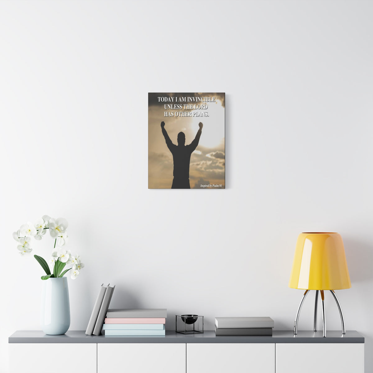 Scripture Walls Today I Am Invincible Canvas Psalm 91 Bible Verse Canvas Christian Wall Art Ready to Hang-Express Your Love Gifts