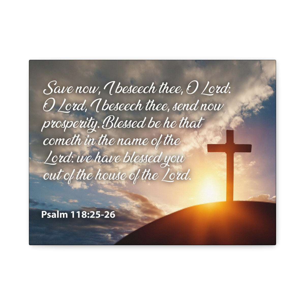 Bible Verse Canvas The House of The Lord Psalm 118:25-26 Christian Home Decor Scripture Art-Express Your Love Gifts