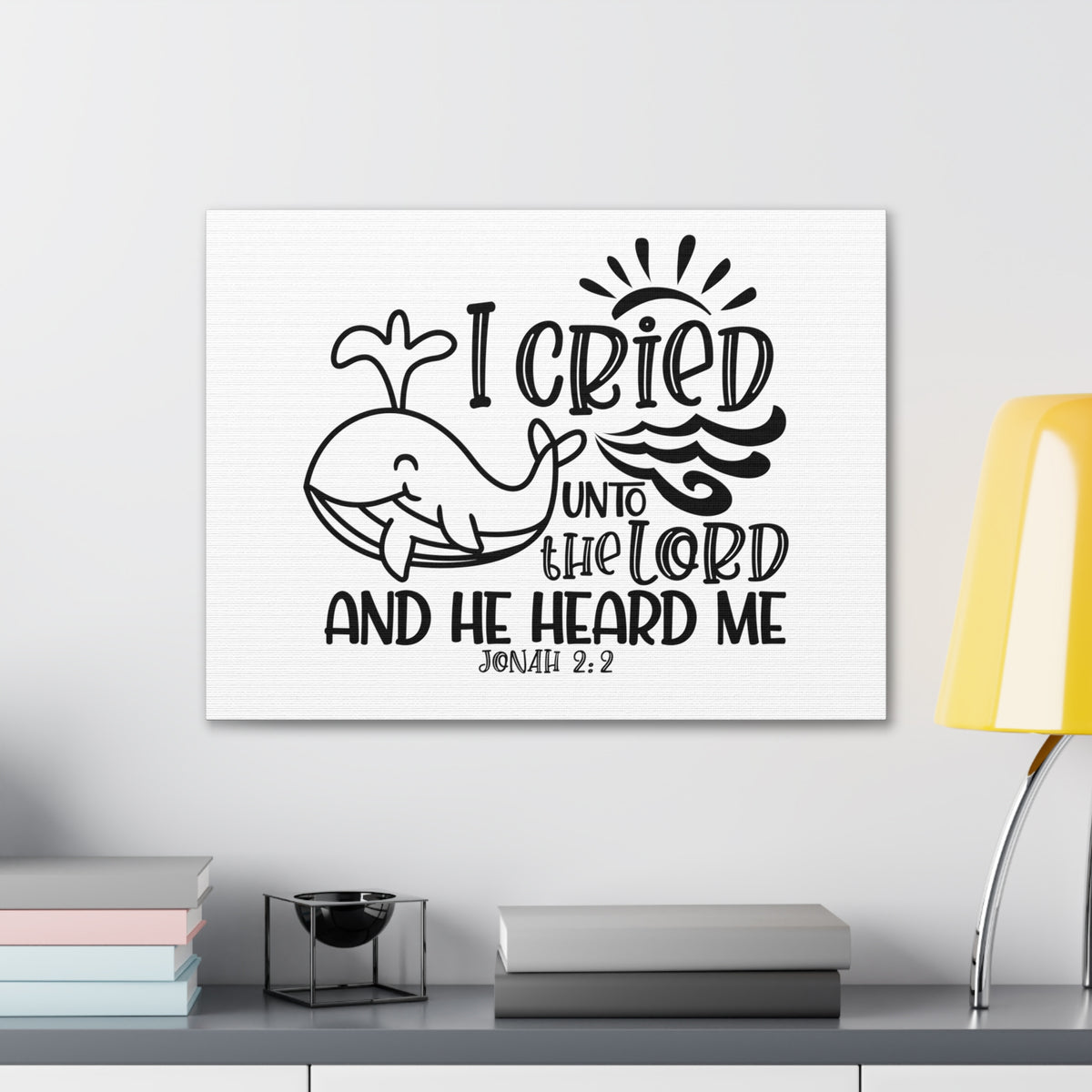 Scripture Walls Jonah 2:2 I Cried Unto the Lord Bible Verse Canvas Christian Wall Art Ready to Hang Unframed-Express Your Love Gifts