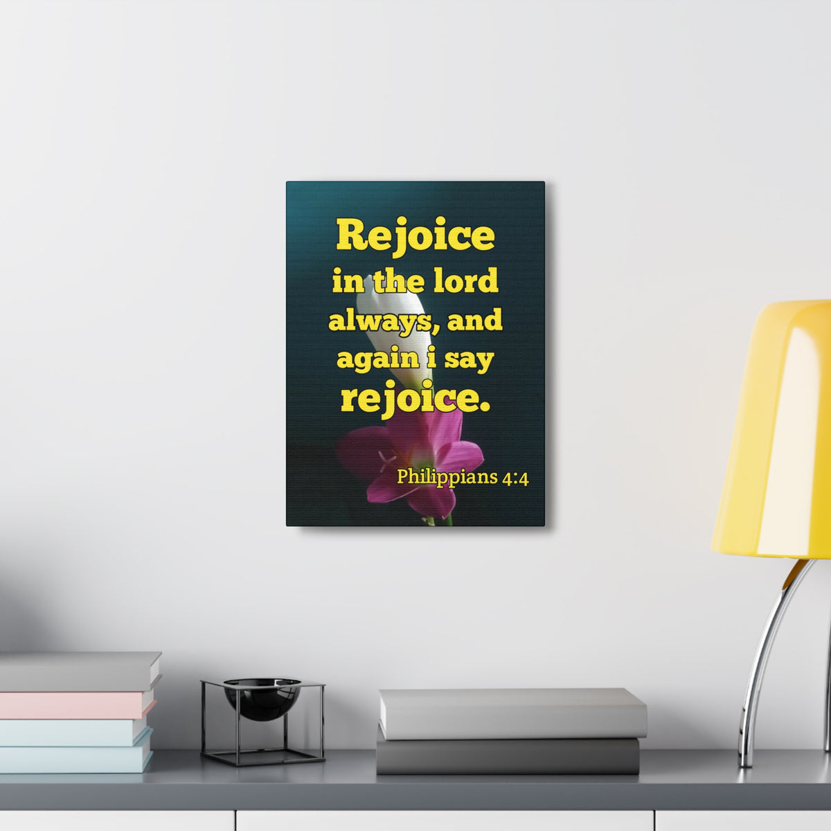 Scripture Canvas In The Lord Always Philippians 4:4 Christian Wall Art Bible Verse Print Ready to Hang-Express Your Love Gifts