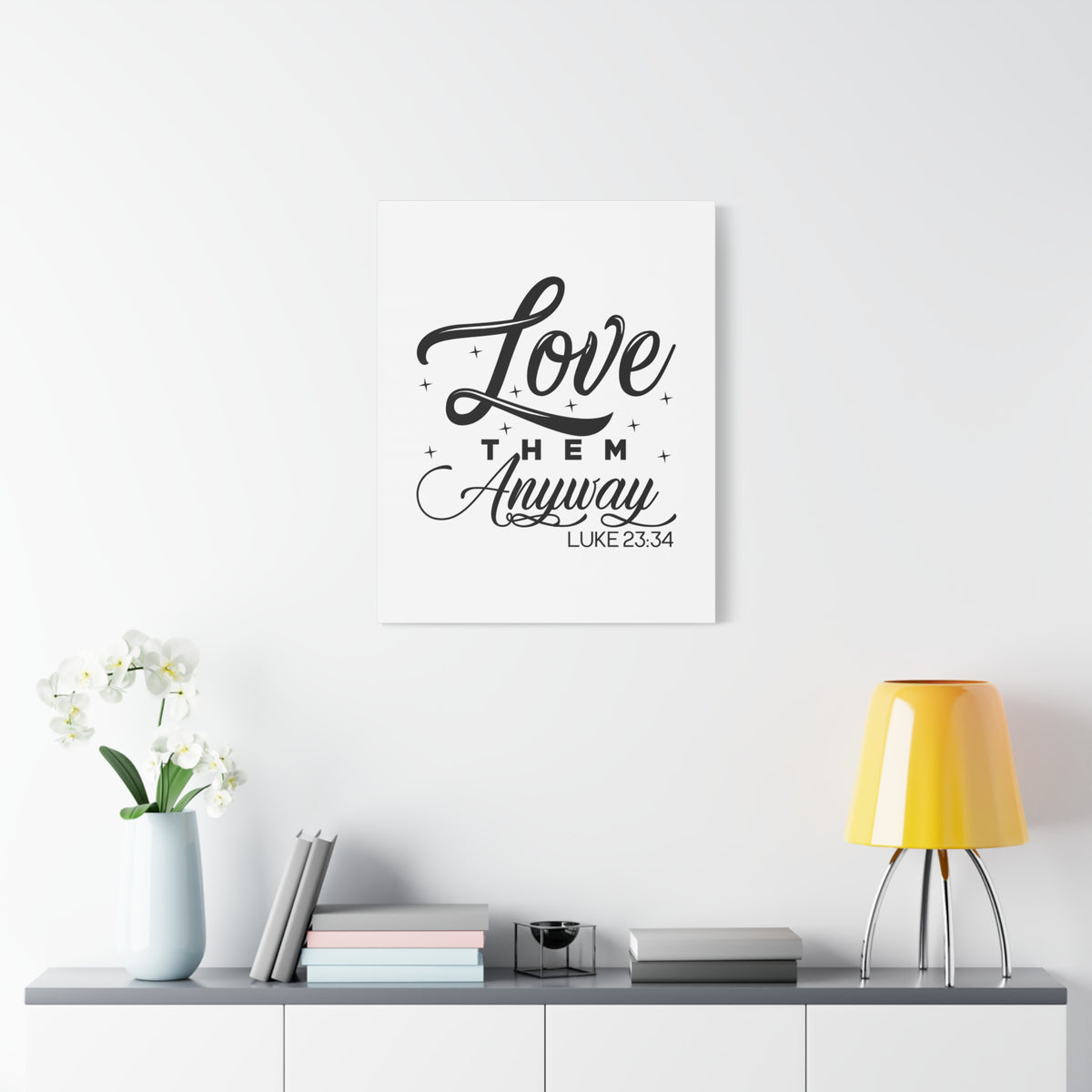 Scripture Walls Luke 23:34 Love Them Anyway Bible Verse Canvas Christian Wall Art Ready to Hang Unframed-Express Your Love Gifts