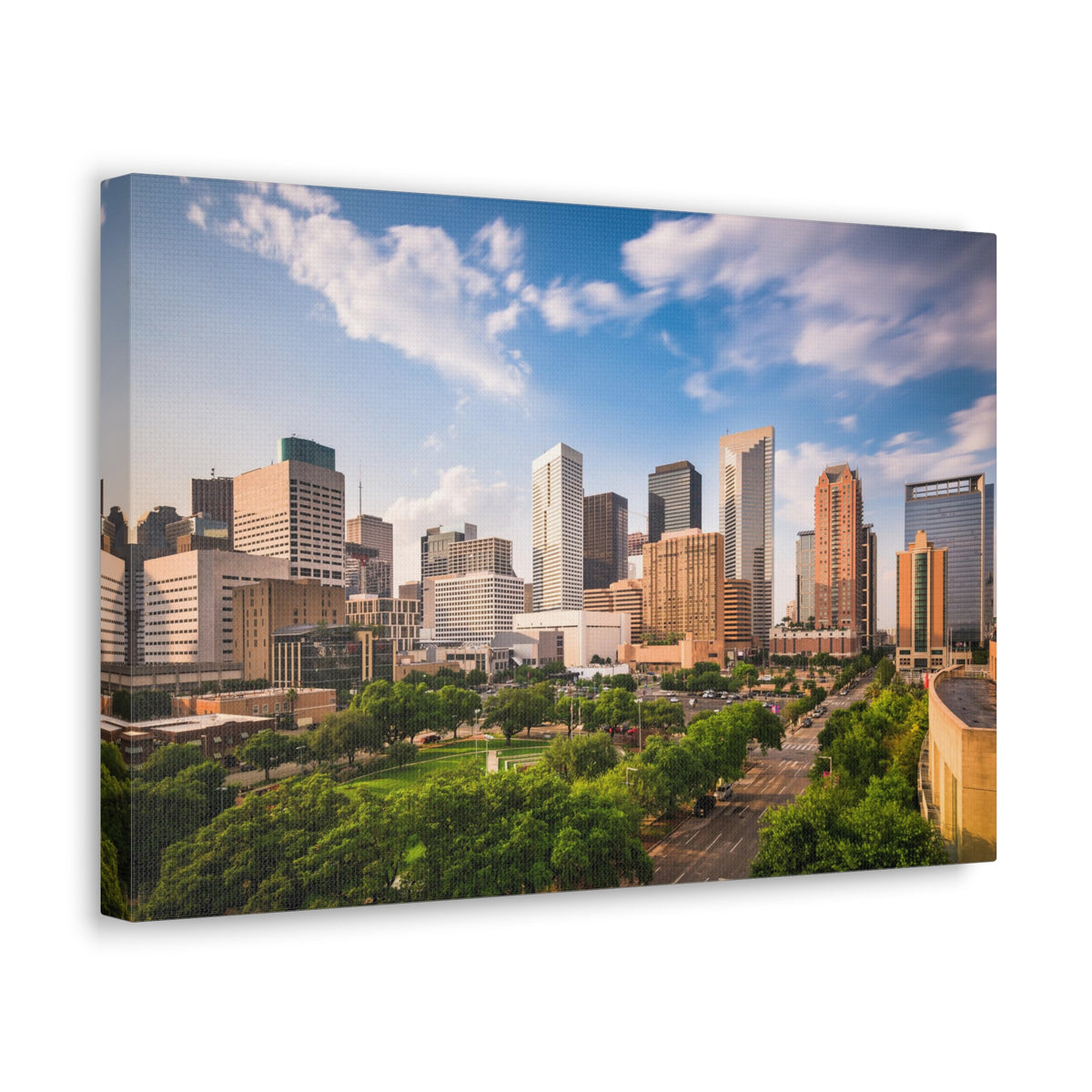 Houston Daytime Skyline Canvas Artwork High-Quality Breathtaking Stunning Cityscape for Home Decor Ready to Hang-Express Your Love Gifts
