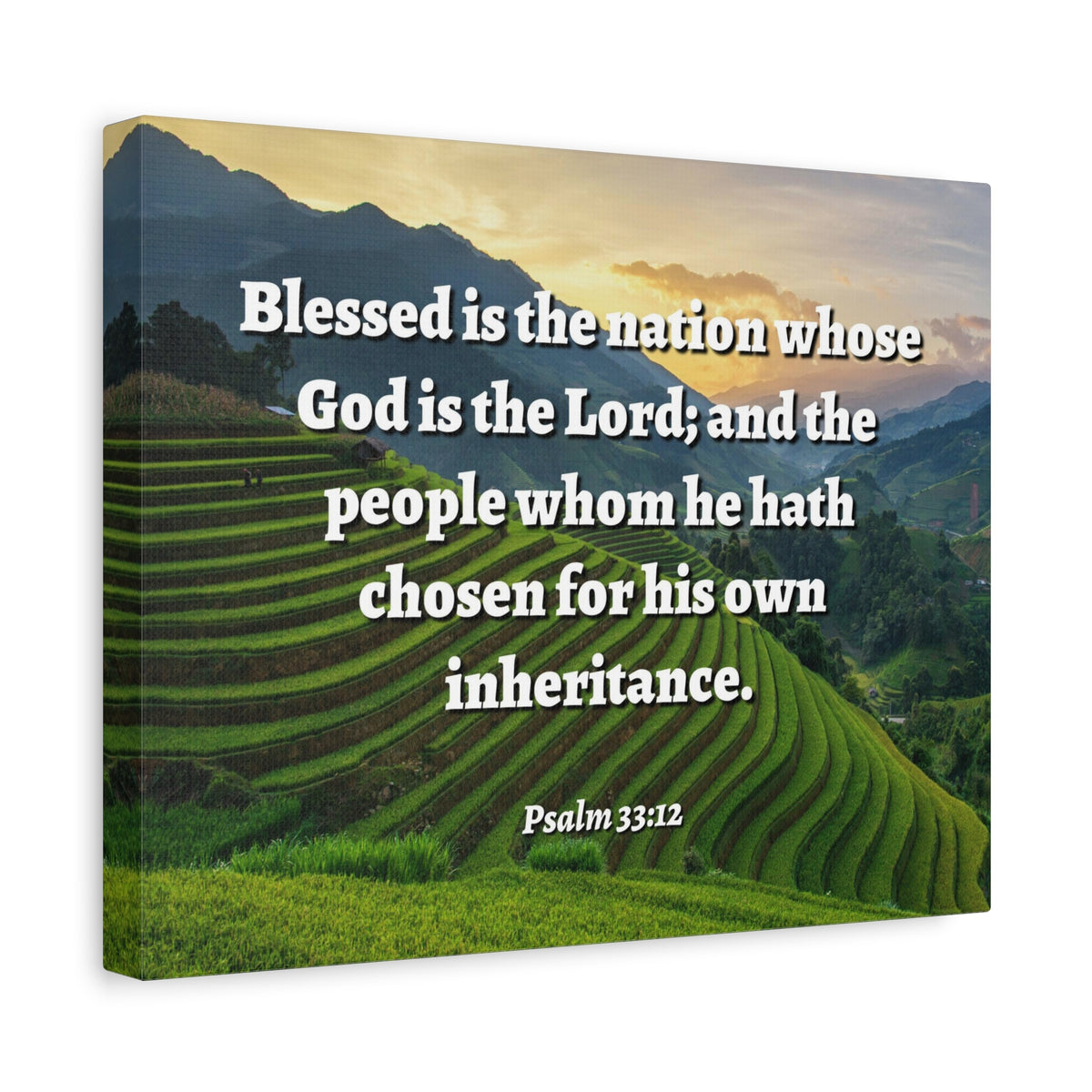 Scripture Walls Blessed Is The Nation Psalm 33:12 Bible Verse Canvas Christian Wall Art Ready to Hang-Express Your Love Gifts
