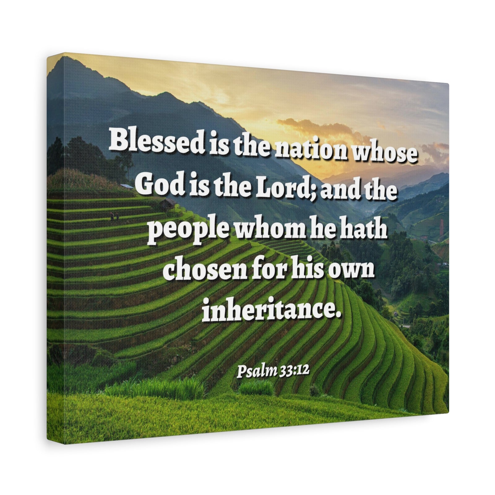 Scripture Walls Blessed Is The Nation Psalm 33:12 Bible Verse Canvas Christian Wall Art Ready to Hang-Express Your Love Gifts
