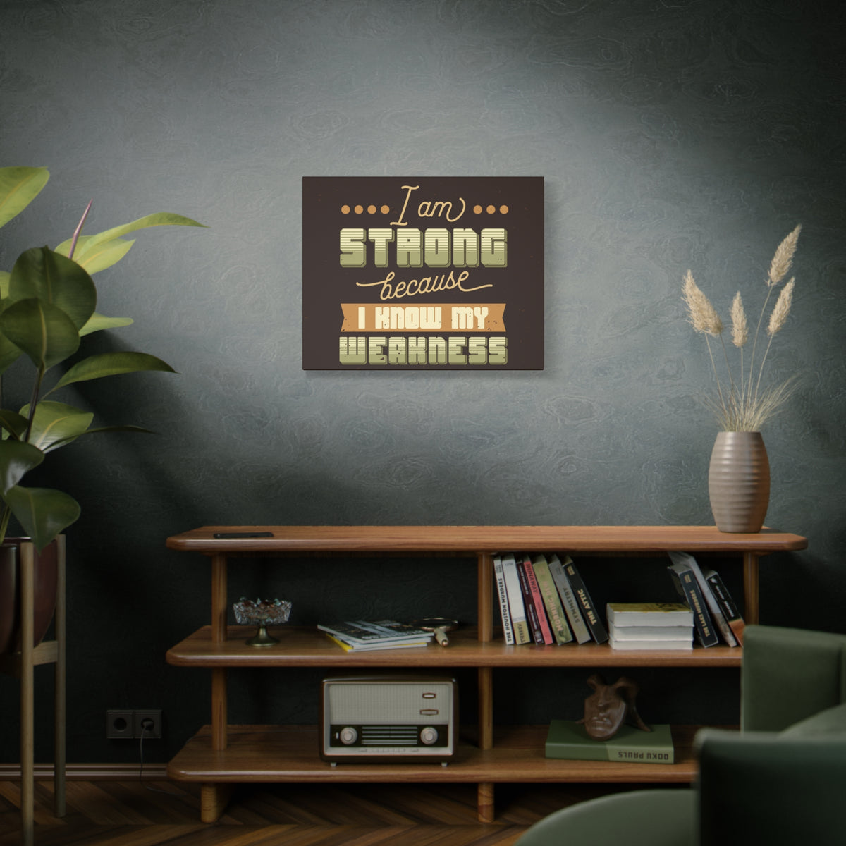 Inspirational Quote Canvas I Am Strong Wall Art Motivational Motto Inspiring Prints Artwork Decor Ready to Hang-Express Your Love Gifts