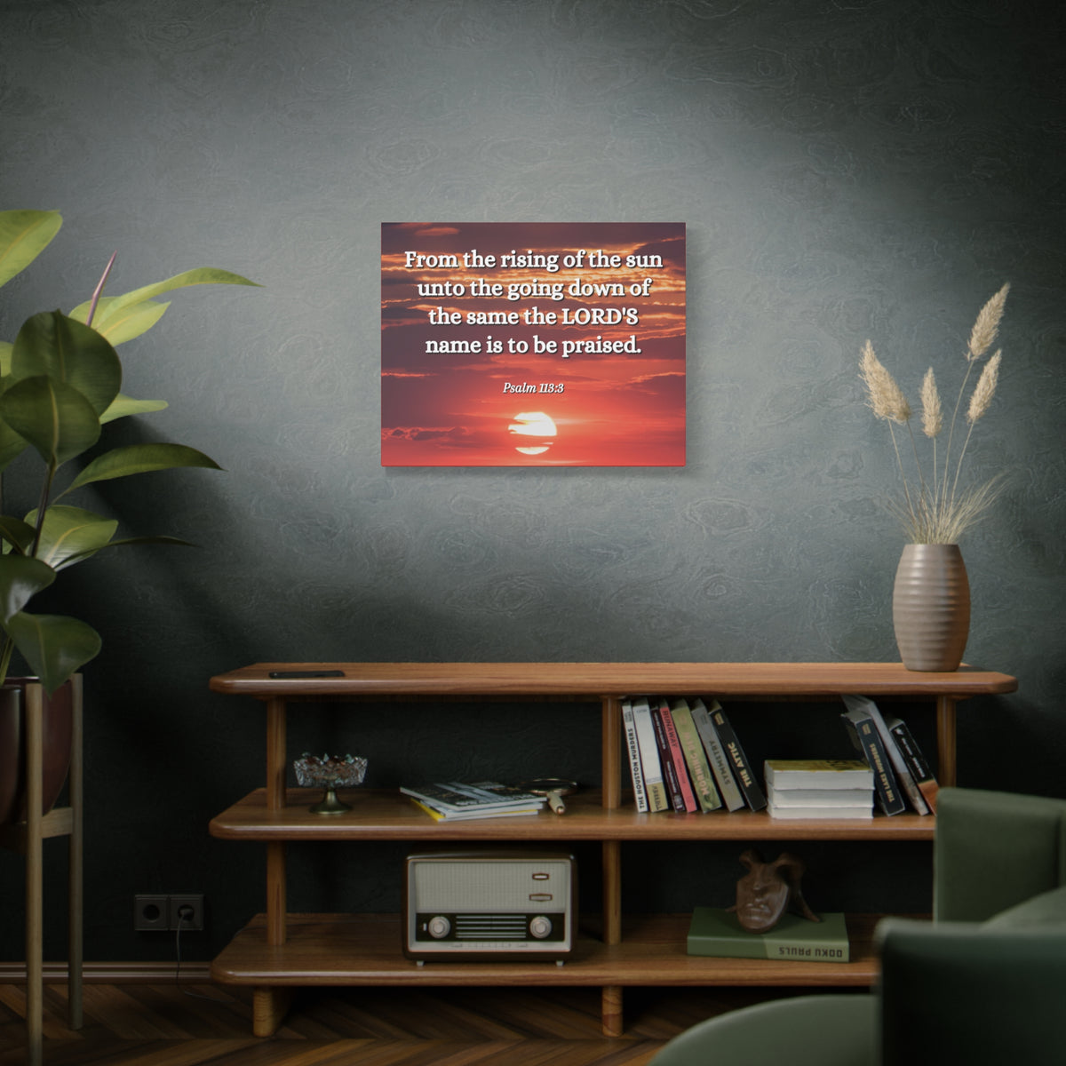 Scripture Canvas The LORD's Name Psalms 113:3 Christian Wall Art Bible Verse Print Ready to Hang-Express Your Love Gifts