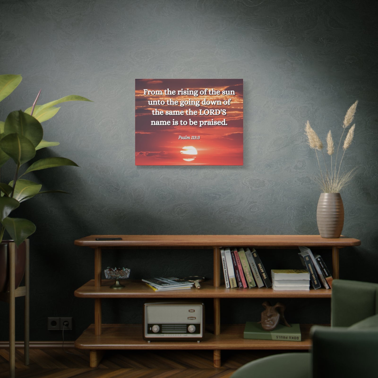 Scripture Canvas The LORD's Name Psalms 113:3 Christian Wall Art Bible Verse Print Ready to Hang-Express Your Love Gifts