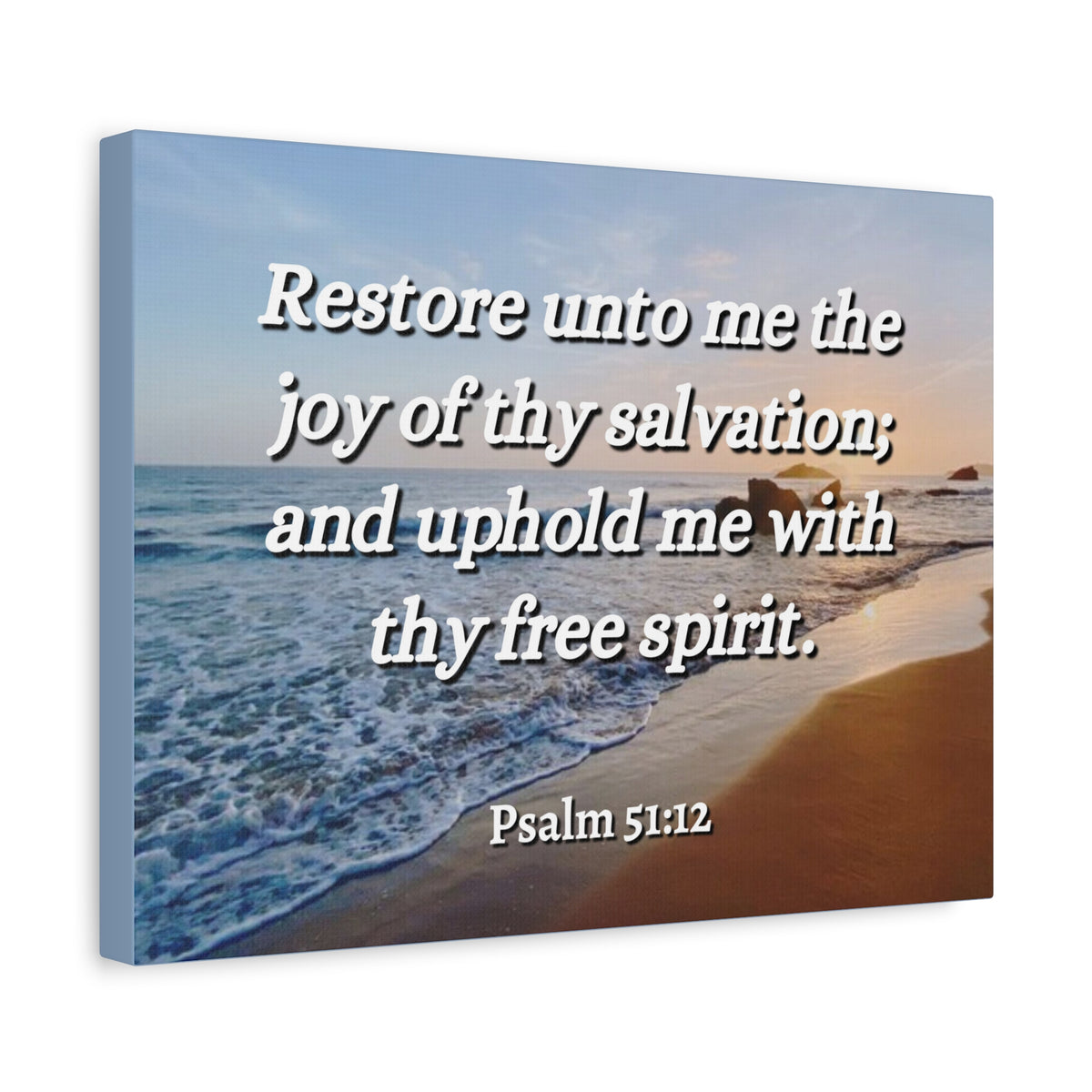Scripture Canvas Thy Salvation Psalm 51:12 Christian Wall Art Bible Verse Print Ready to Hang-Express Your Love Gifts