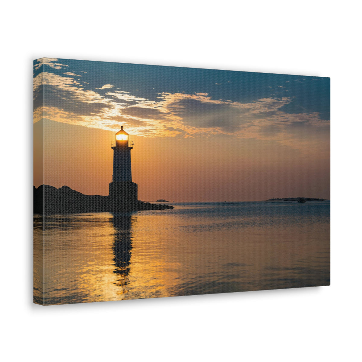 Lighthouse at Dawn Forest Floral Nature Photography Canvas Wall Art for Home Decor Ready-to-Hang-Express Your Love Gifts
