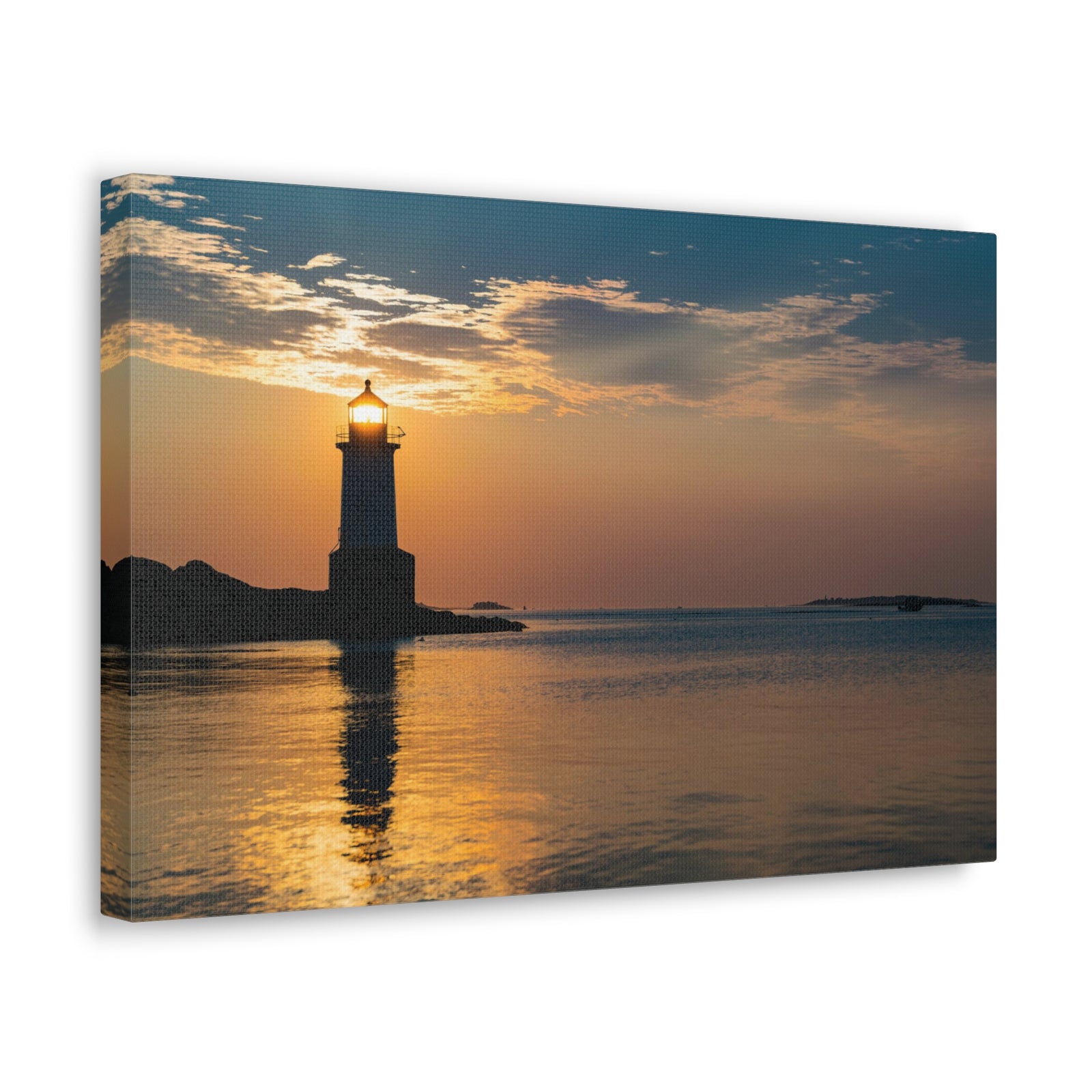 Lighthouse at Dawn Forest Floral Nature Photography Canvas Wall Art for Home Decor Ready-to-Hang-Express Your Love Gifts