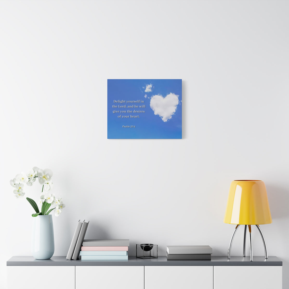 Scripture Canvas Desires Of Heart Psalms 37:4 Christian Wall Art Bible Verse Print Ready to Hang-Express Your Love Gifts