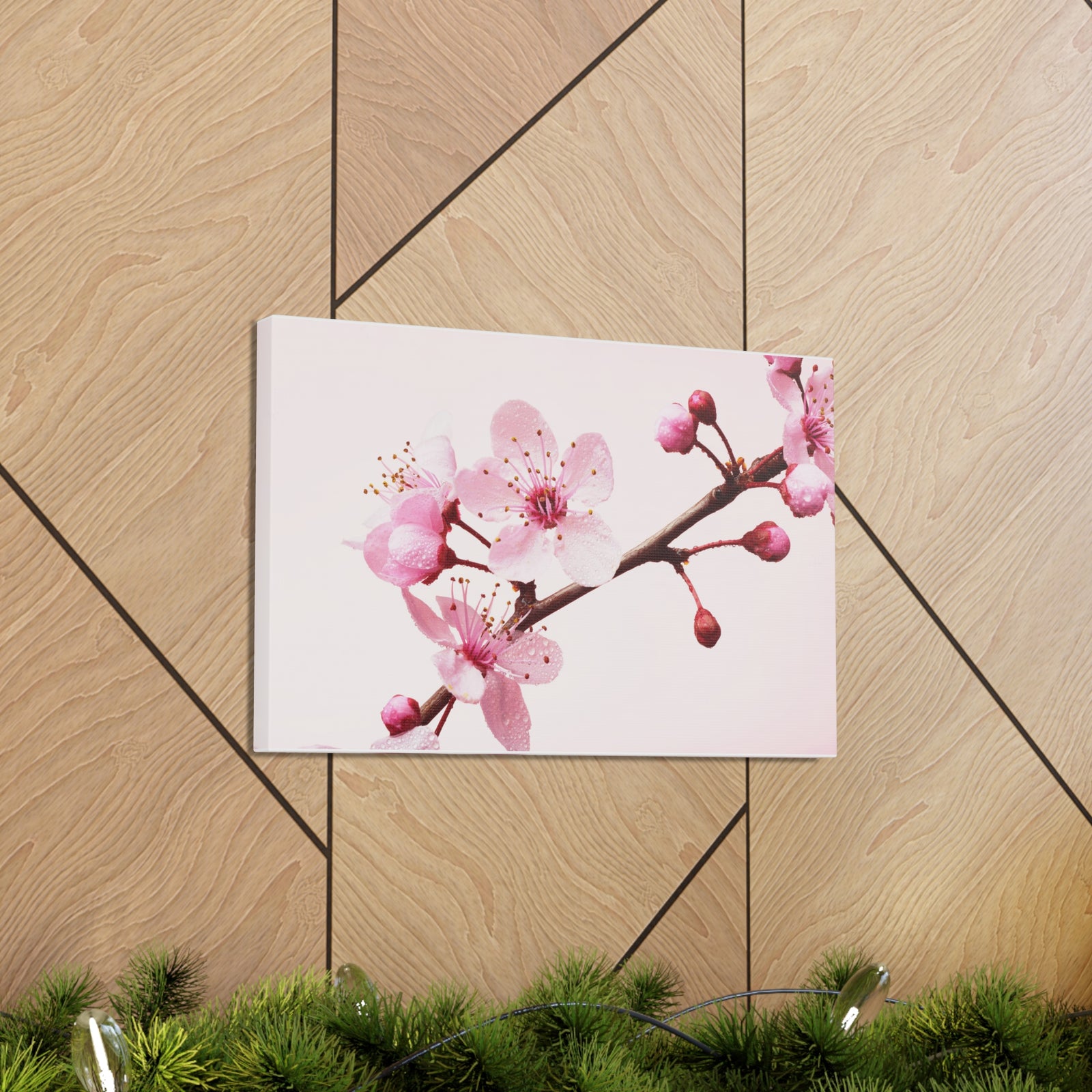 Cherry Blossom Branch Forest Floral Nature Photography Canvas Wall Art for Home Decor Ready-to-Hang-Express Your Love Gifts