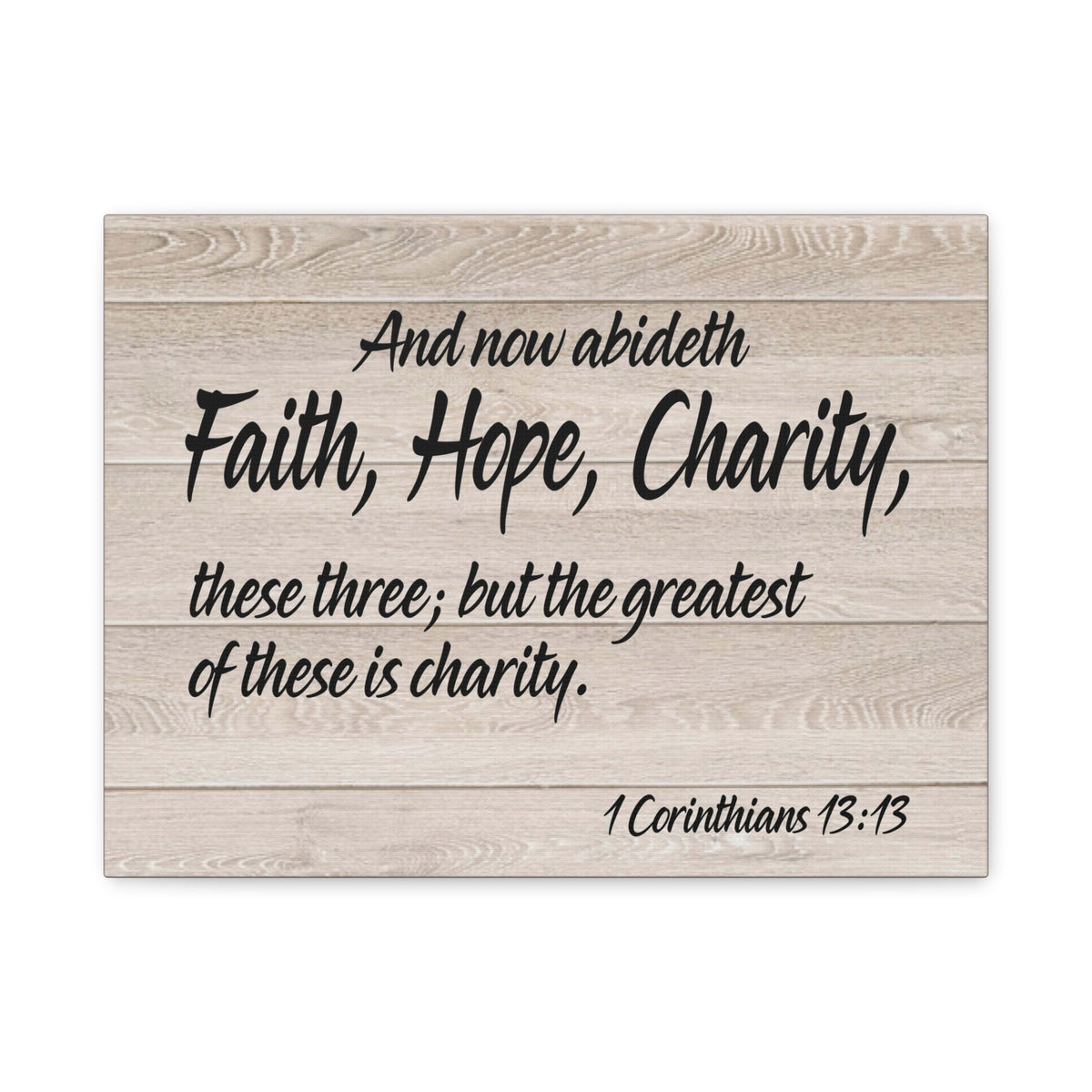 Bible Verse Canvas Faith Hope Charity 1 Corinthians 13:13 Wall Art Christian Home Decor-Express Your Love Gifts