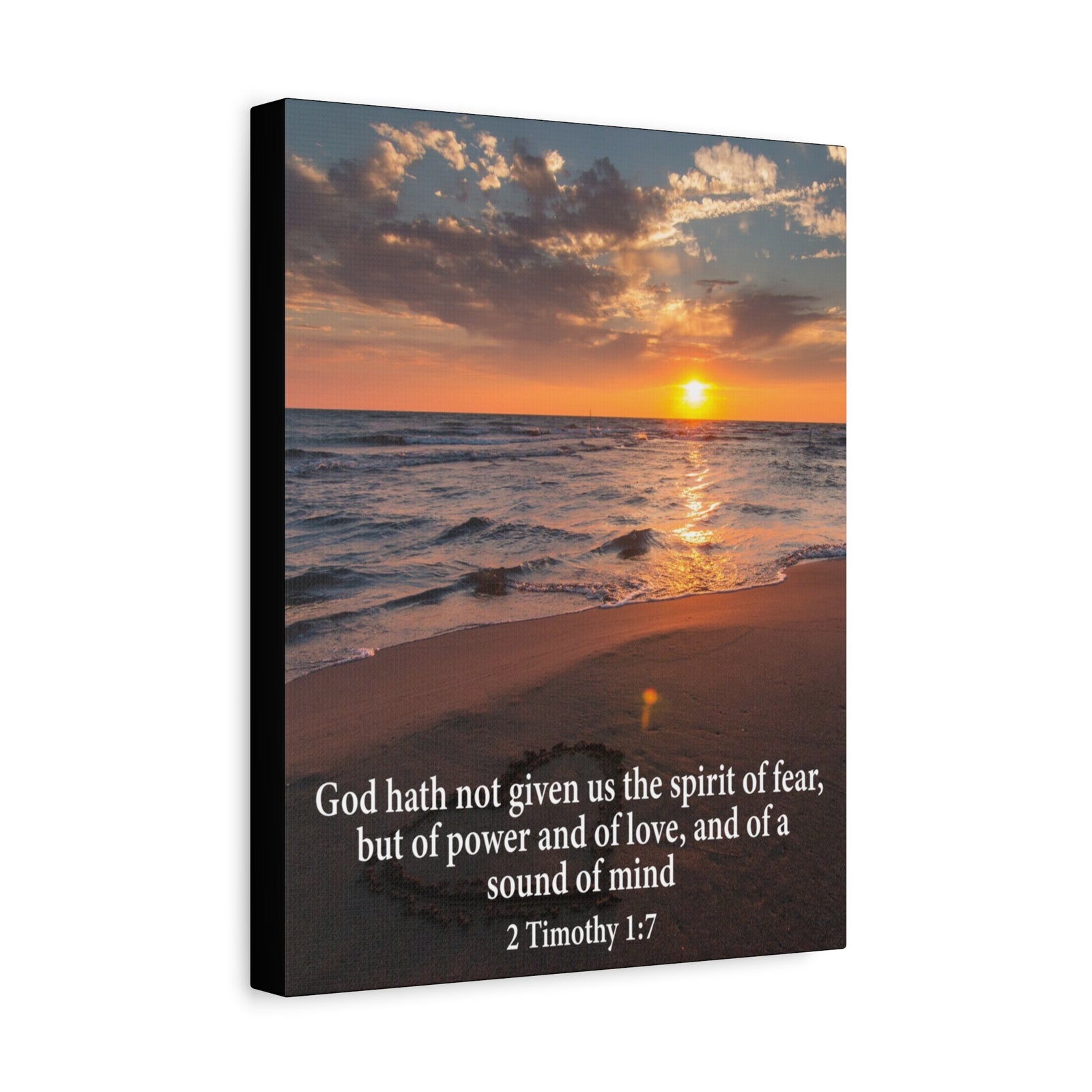 Scripture Canvas No Fear 2 Timothy 1:7 Christian Wall Art Bible Verse Print Ready to Hang-Express Your Love Gifts