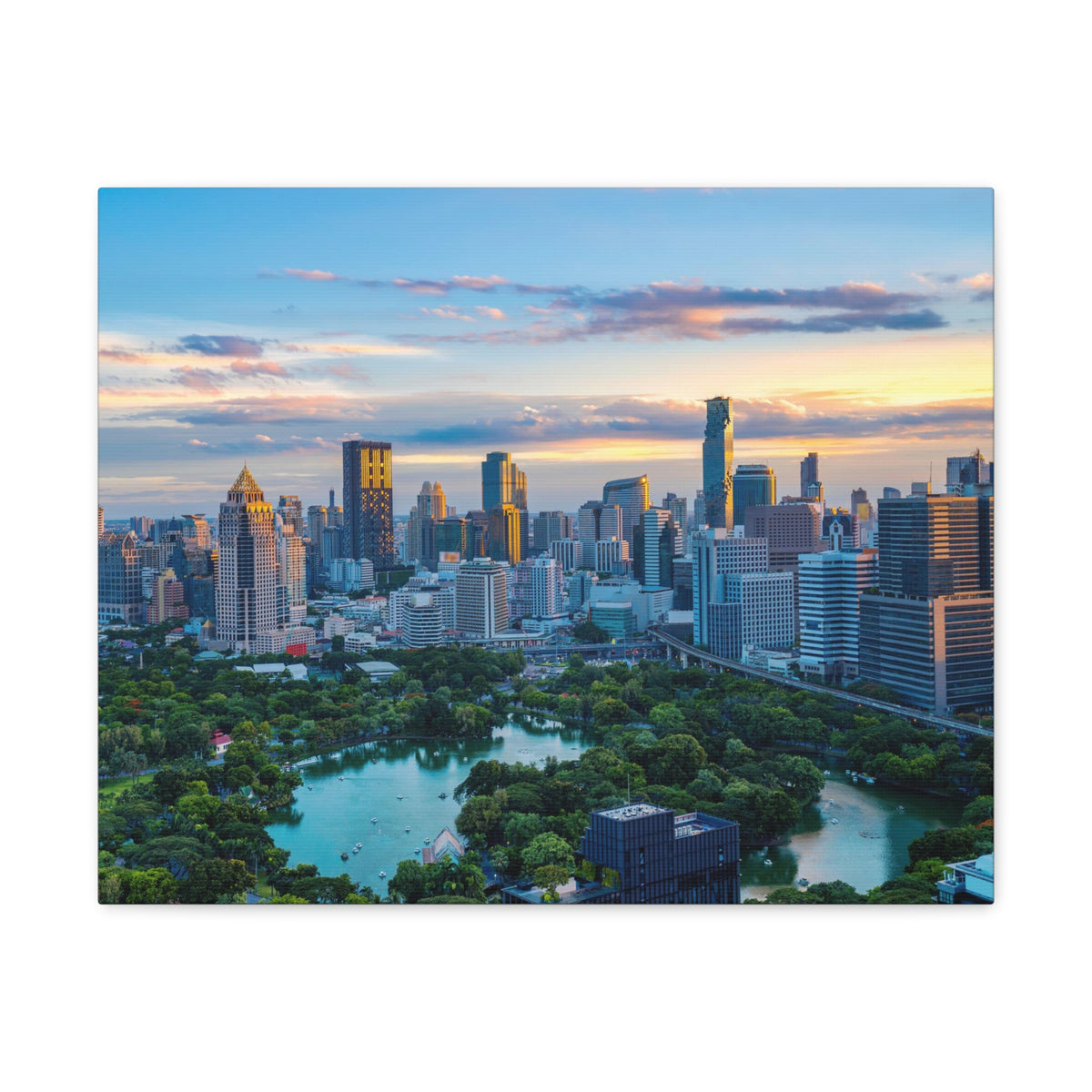Bangkok Daytime Skyline Canvas Artwork High-Quality Breathtaking Stunning Cityscape for Home Decor Ready to Hang-Express Your Love Gifts