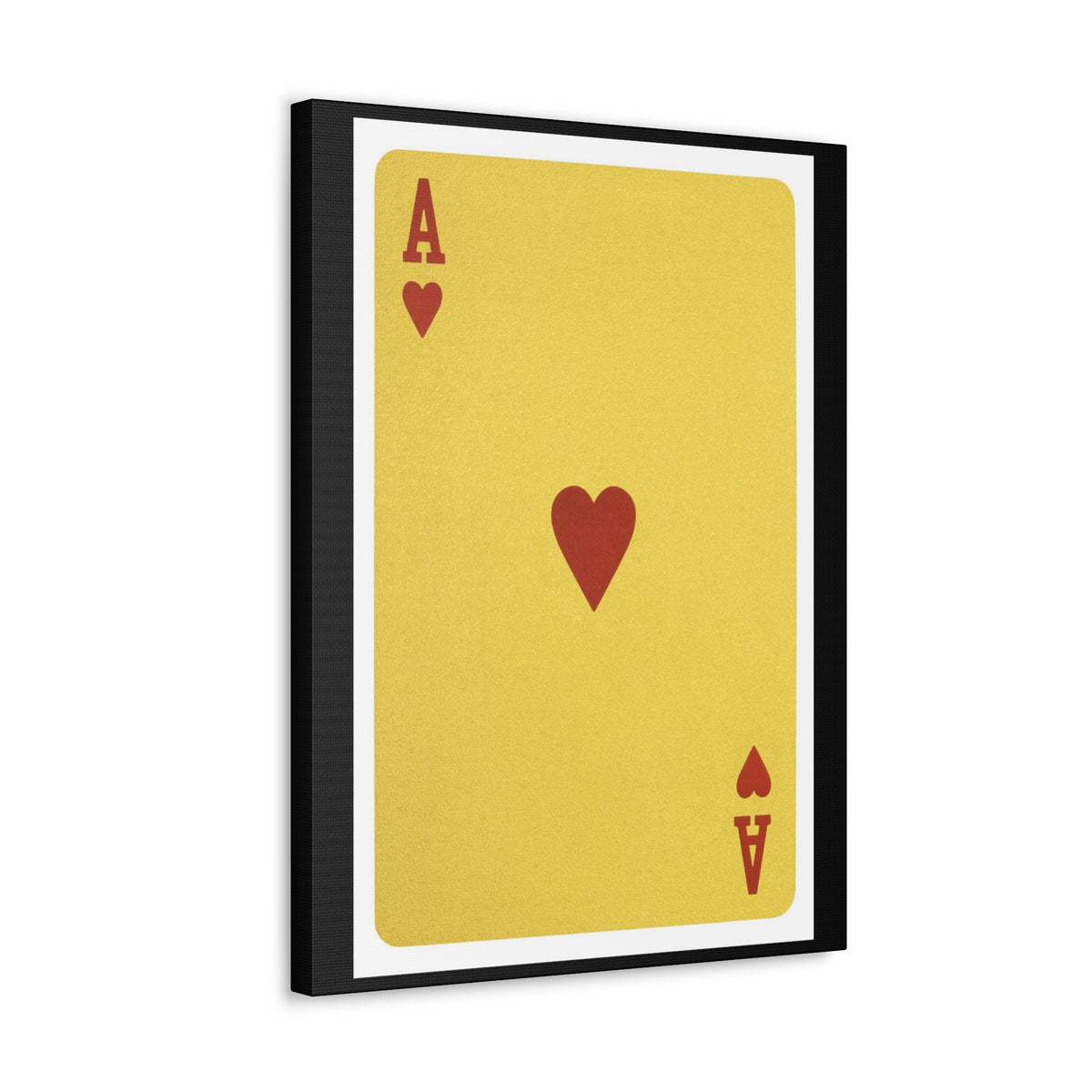 Golden Ace Of Hearts Isolated White Background Playing Card Canvas Wall Art for Home Decor Ready-to-Hang-Express Your Love Gifts