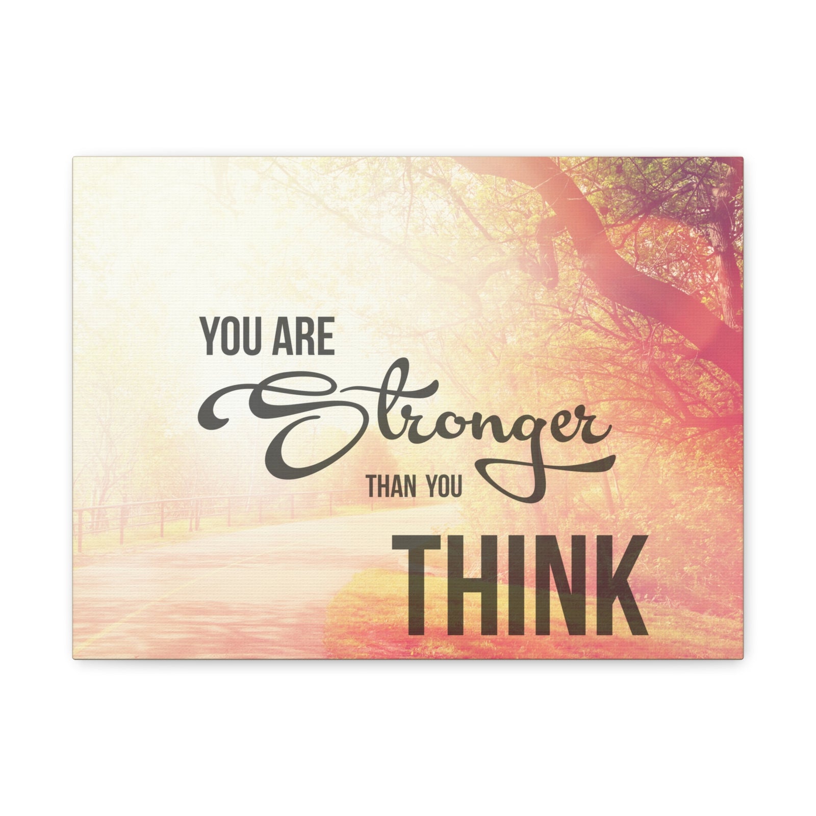 Inspirational Quote Canvas You Are Stronger Than You Think Wall Art Motivational Motto Inspiring Prints Artwork Decor Ready to Hang-Express Your Love Gifts