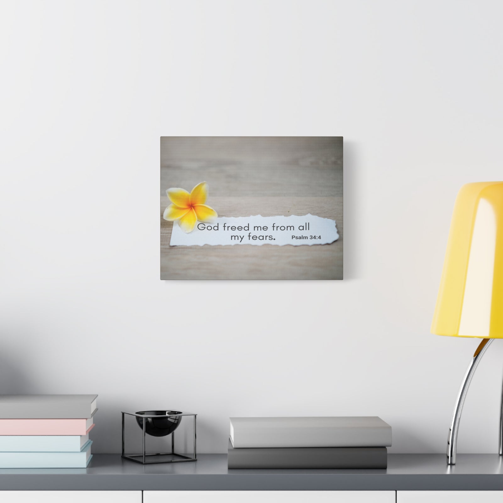 Scripture Walls God Freed Me Psalm 34:4 Bible Verse Canvas Christian Wall Art Ready to Hang-Express Your Love Gifts