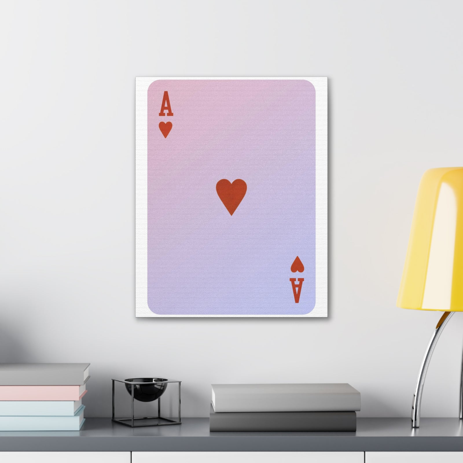 Ace Of Hearts Playing Card Canvas Wall Art for Home Decor Ready-to-Hang-Express Your Love Gifts