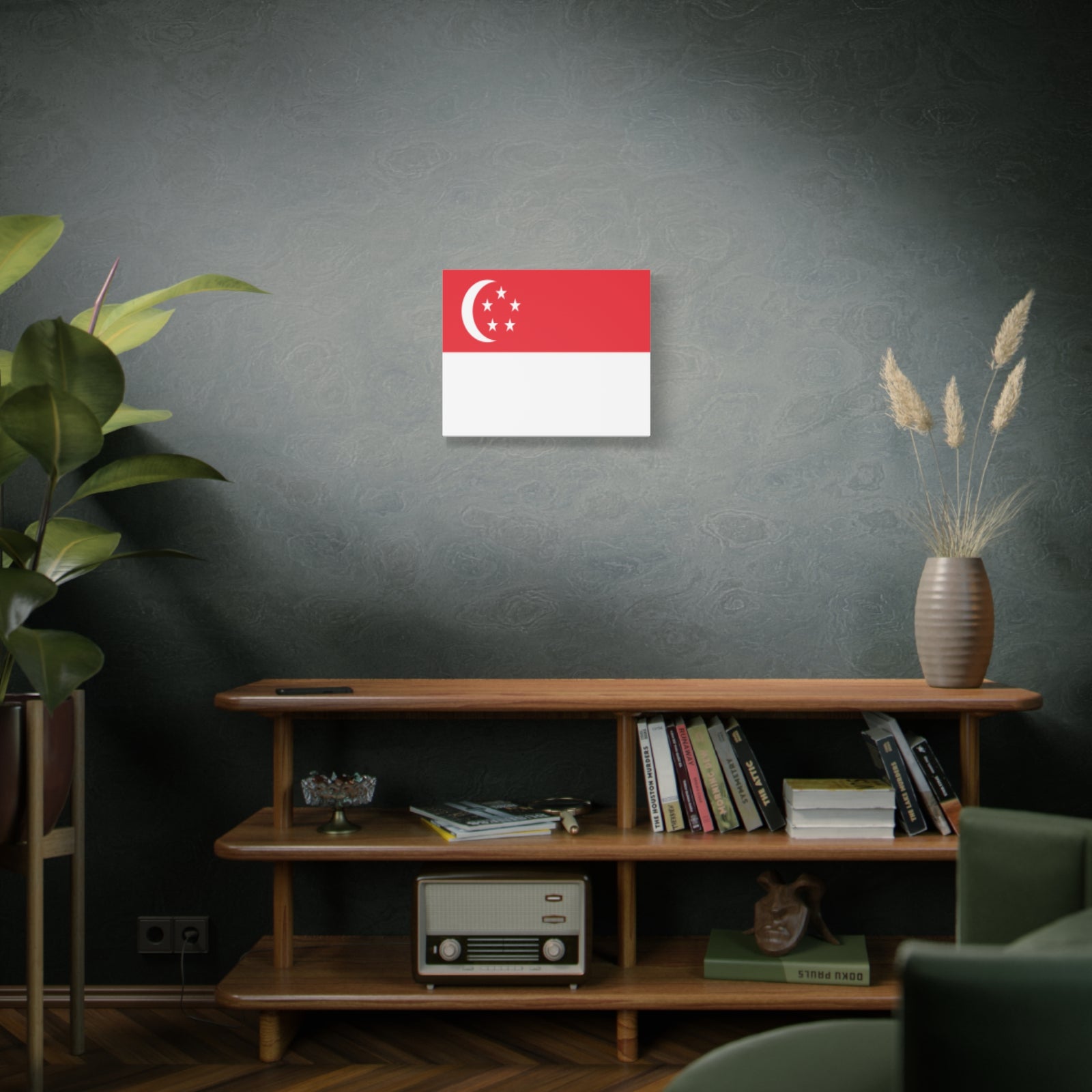 Singapore Country Flag Canvas Vibrant Wall Art Unframed Home Decor-Express Your Love Gifts