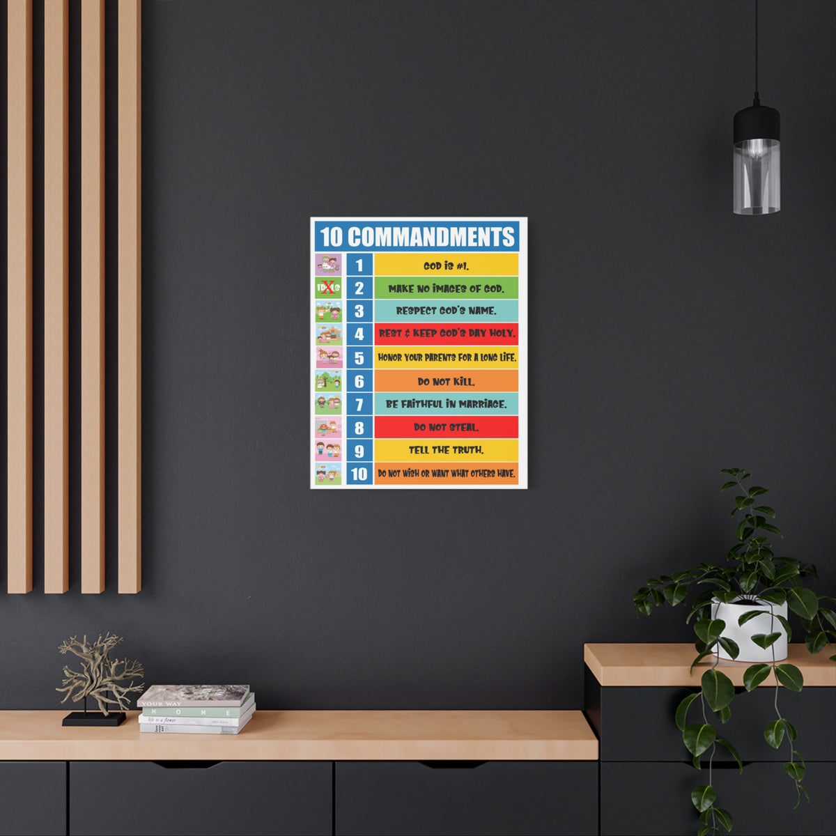 10 Commandments Christian Home Decor Scripture Art-Express Your Love Gifts