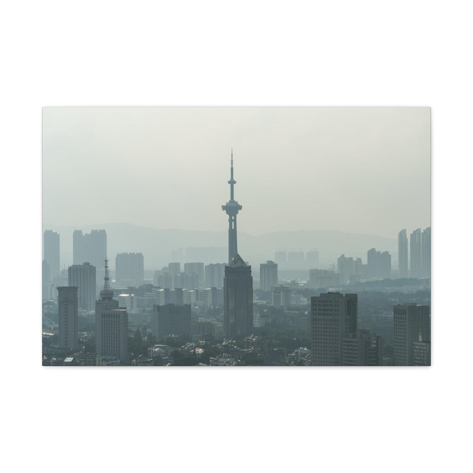 Shanghai Black And White Skyline Canvas Artwork High-Quality Breathtaking Stunning Cityscape for Home Decor Ready to Hang-Express Your Love Gifts