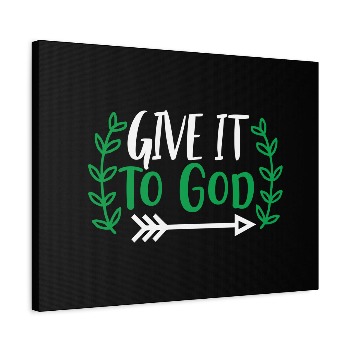 Scripture Canvas Give It To God Psalm 55:22 Green Christian Wall Art Bible Verse Print Ready to Hang-Express Your Love Gifts