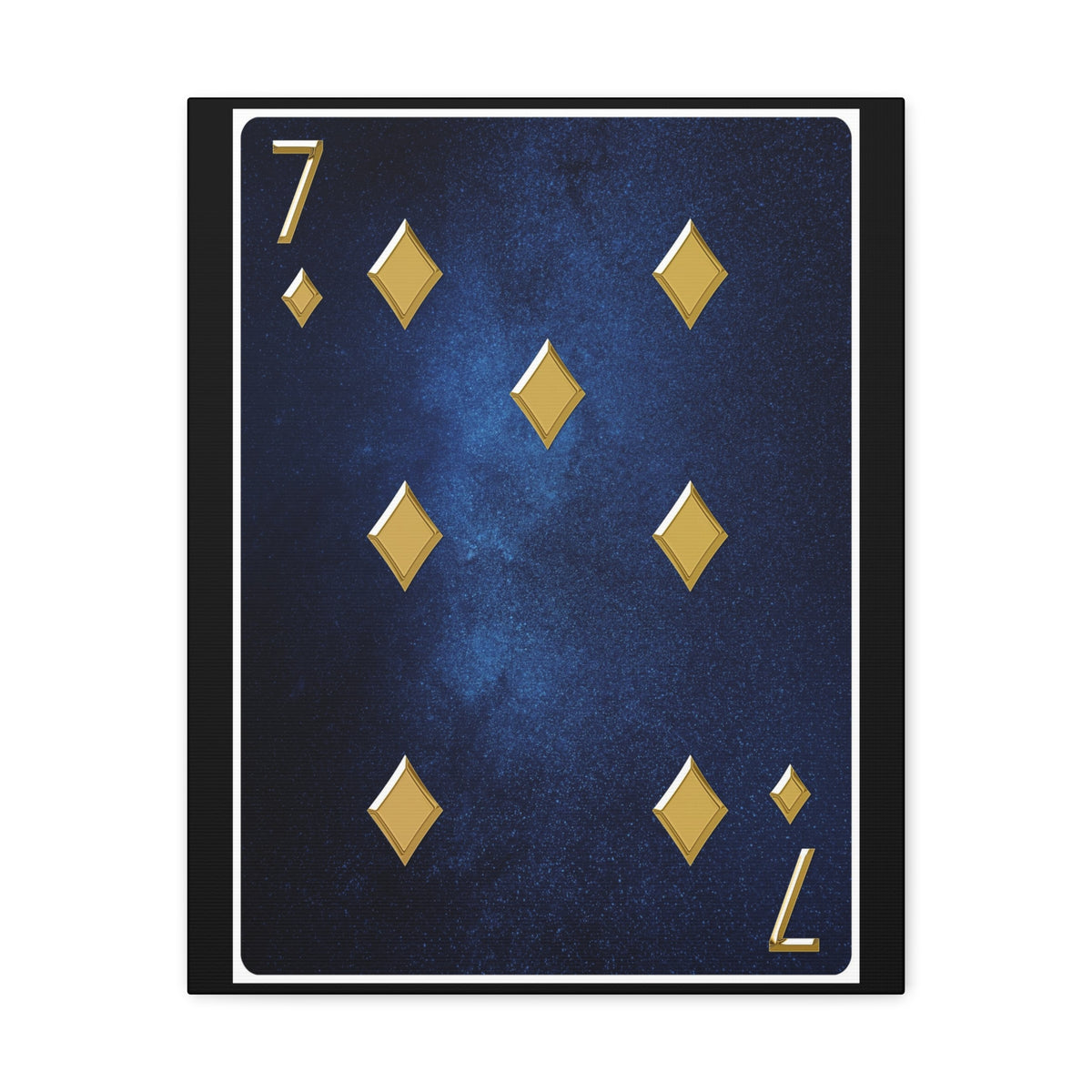 Seven Of Diamonds Space Background Playing Card Canvas Wall Art for Home Decor Ready-to-Hang-Express Your Love Gifts