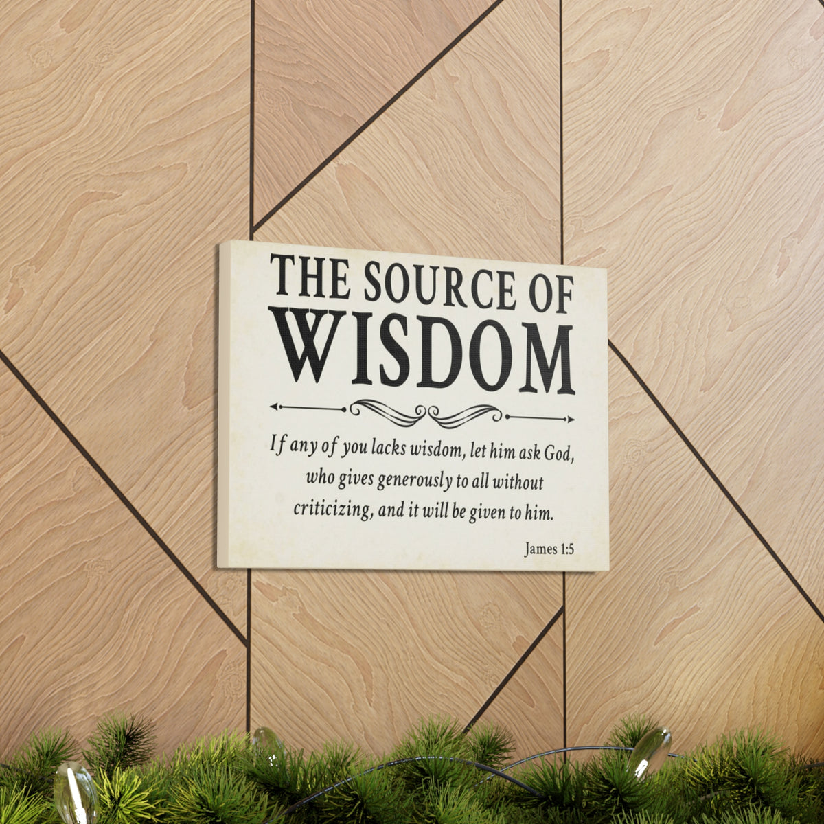 Scripture Walls James 1:5 The Source of Wisdom White Bible Verse Canvas Christian Wall Art Ready to Hang Unframed-Express Your Love Gifts