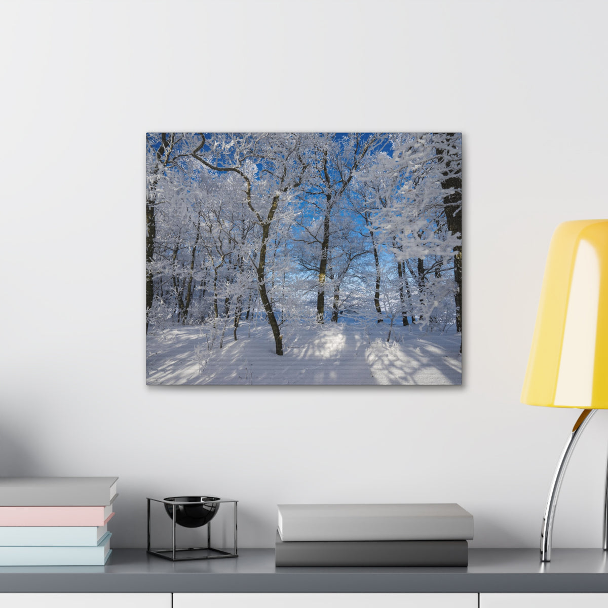 Winter Trees In The Countryside Bright Sun Backlight Canvas Wall Art for Home Decor Ready-to-Hang-Express Your Love Gifts