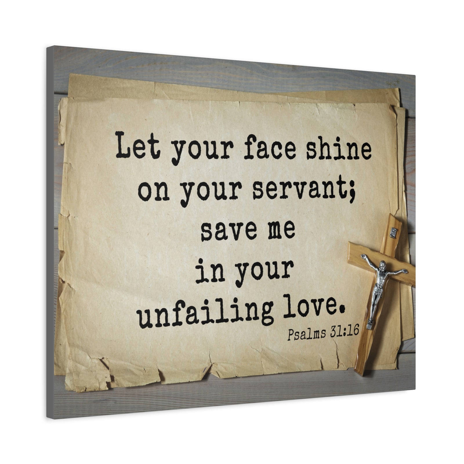Scripture Walls Let Your Face Shine Psalm 31:16 Bible Verse Canvas Christian Wall Art Ready to Hang-Express Your Love Gifts