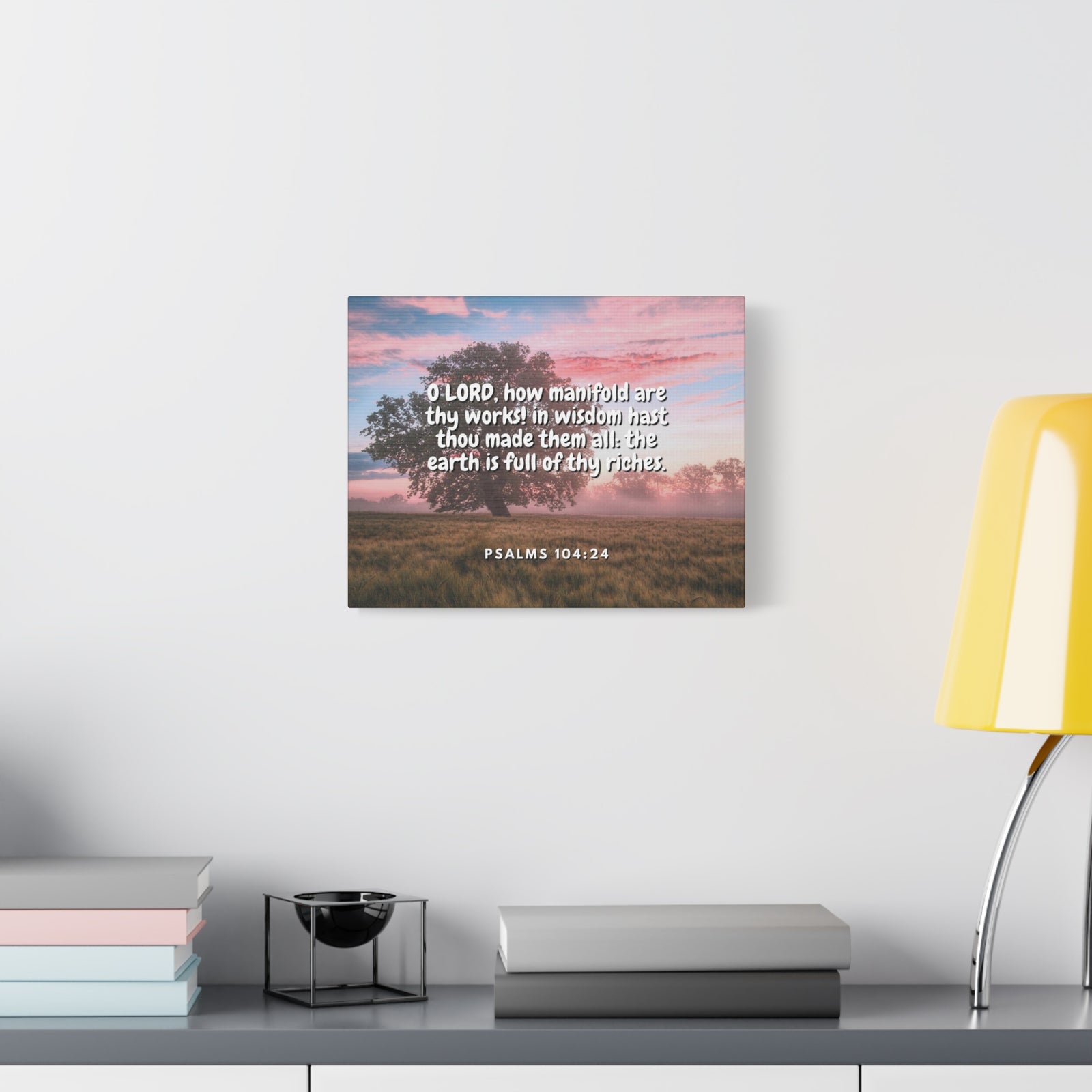 Scripture Canvas In Wisdom Psalms 104:24 Christian Wall Art Bible Verse Print Ready to Hang-Express Your Love Gifts