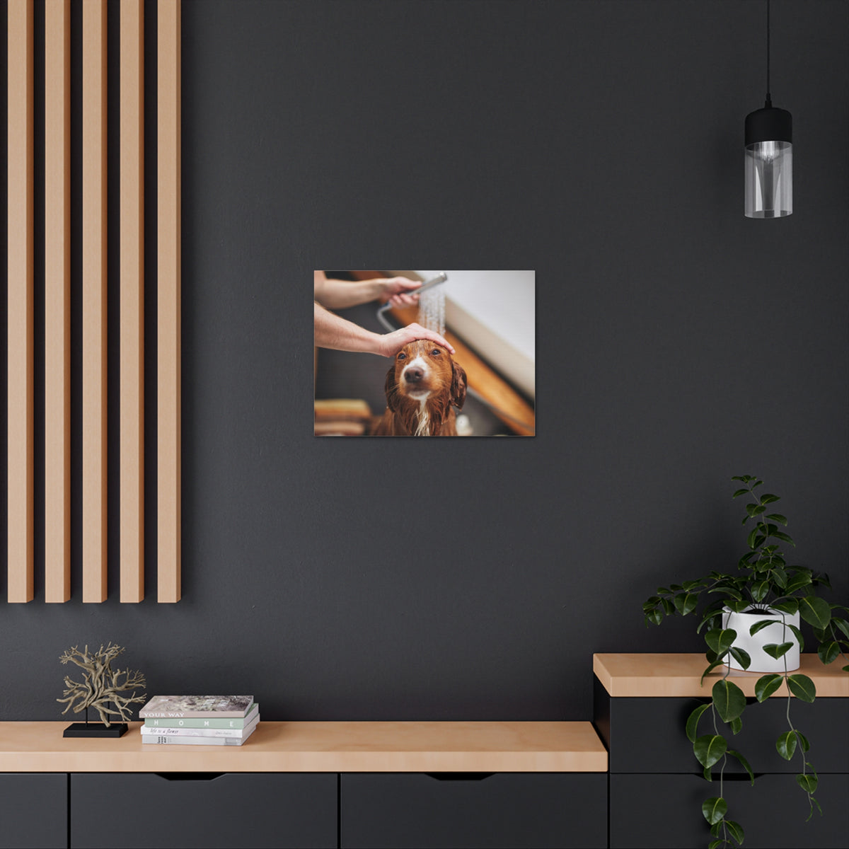 Cute Tolling Retriever Bath Canvas Wall Art for Home Decor Ready-to-Hang-Express Your Love Gifts